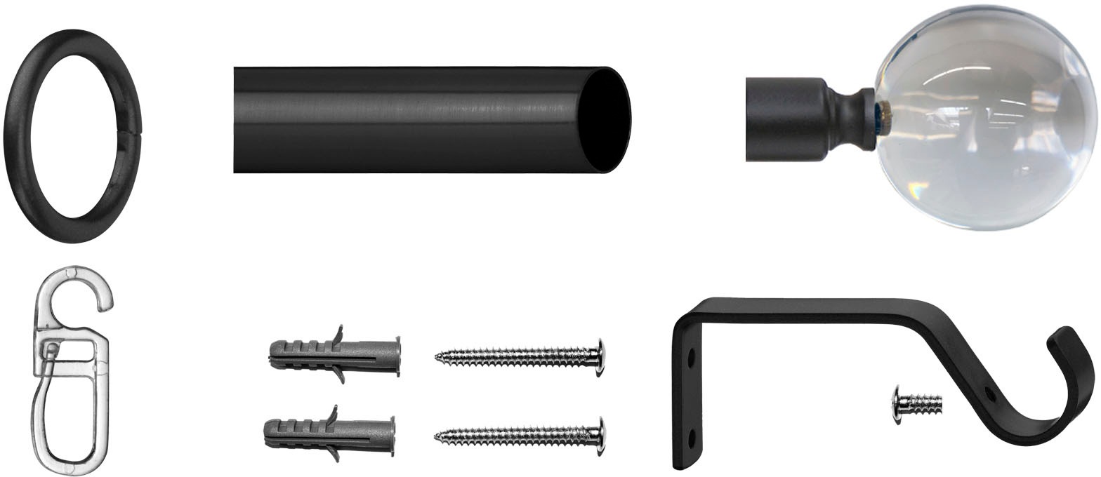 Ringen Gardinenstange »Kugel klar«, inkl. 1 Fixmaß, Set läufig-läufig, Montagematerial Komplett- und bei indeko OTTO Glas