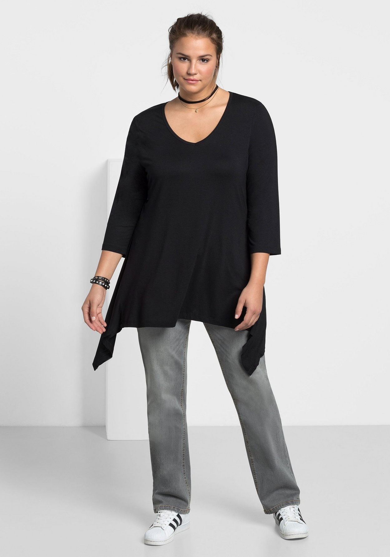 Sheego Stretch-Jeans »Jeans »Die Gerade« mit Used-Effekten«