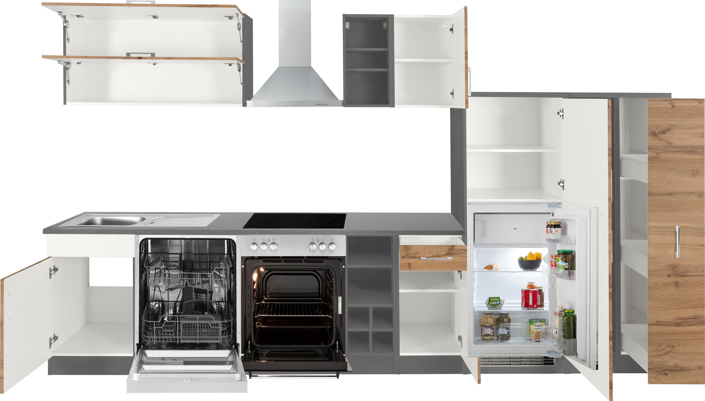 KOCHSTATION Küchenzeile »KS-Colmar« ohne E-Geräte, Breite 360 cm