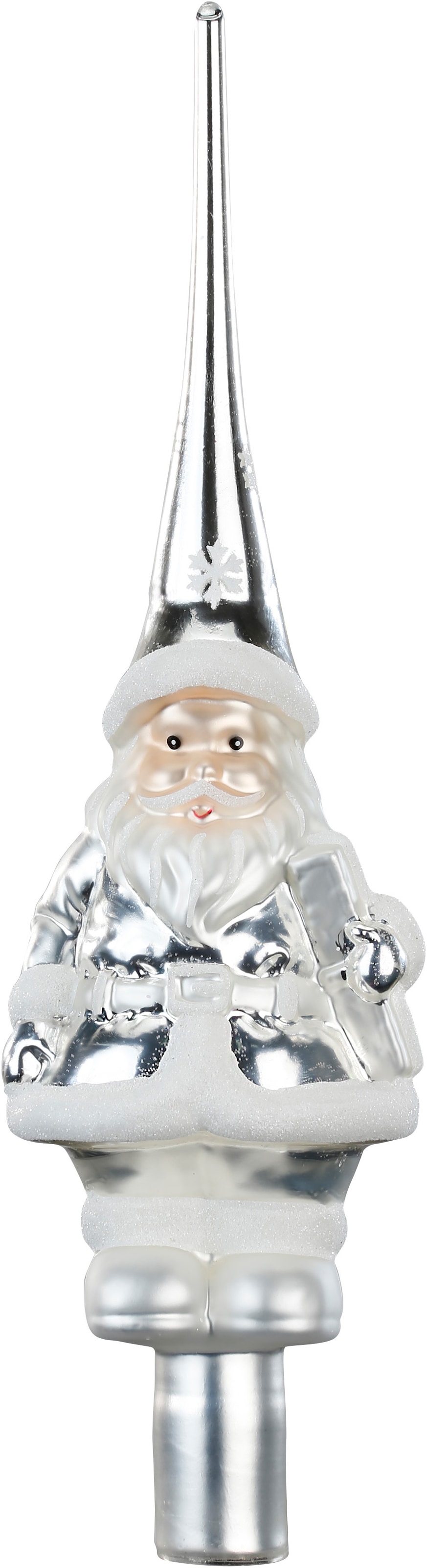 MAGIC by Inge Christbaumspitze »Frosty Silver, Weihnachtsdeko, Christbaumschmuck«, (1 tlg.), hochwertiger Echtglas-Weihnachtsschmuck, Höhe ca. 28 cm