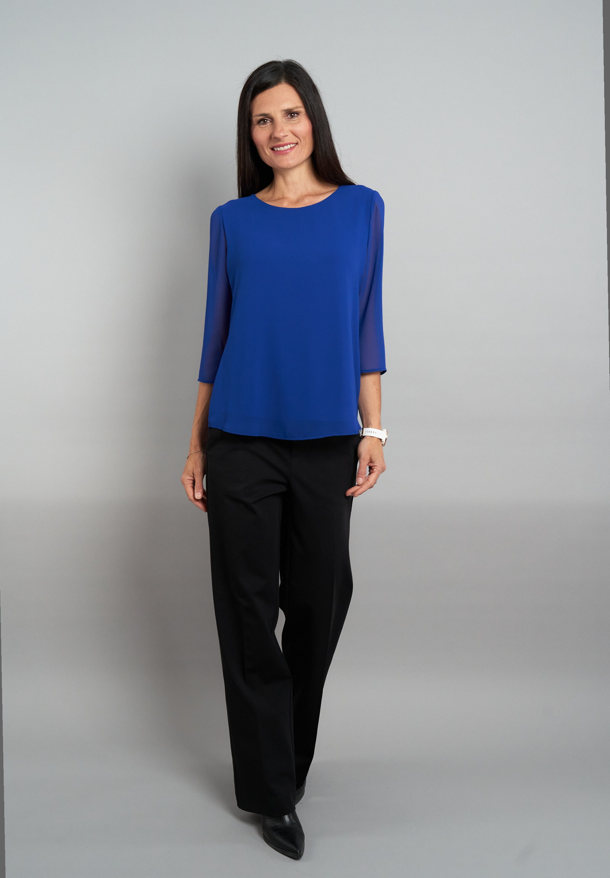 Seidel Moden Chiffonbluse, mit 3/4-Armen und in Doppel-Layer-Optik