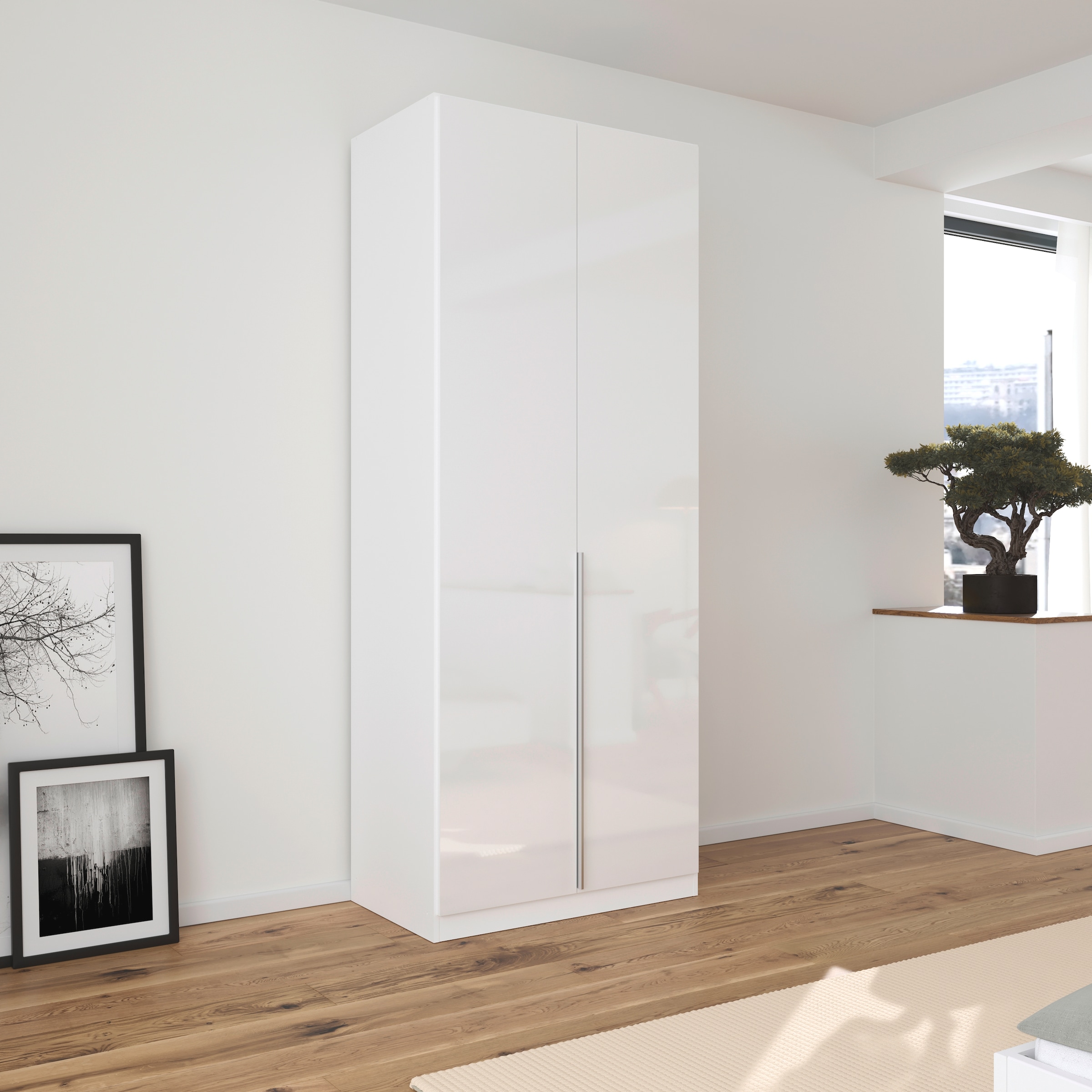 rauch Drehtürenschrank »Kleiderschrank Schrank Garderobe AGORDO TOPSELLER Schlafzimmer«, (in zwei Griff-Farben mit Dekor- oder Hochglanzfront), durchdachte Innenausstattung, in 6 Breiten und 2 Höhen MADE IN GERMANY