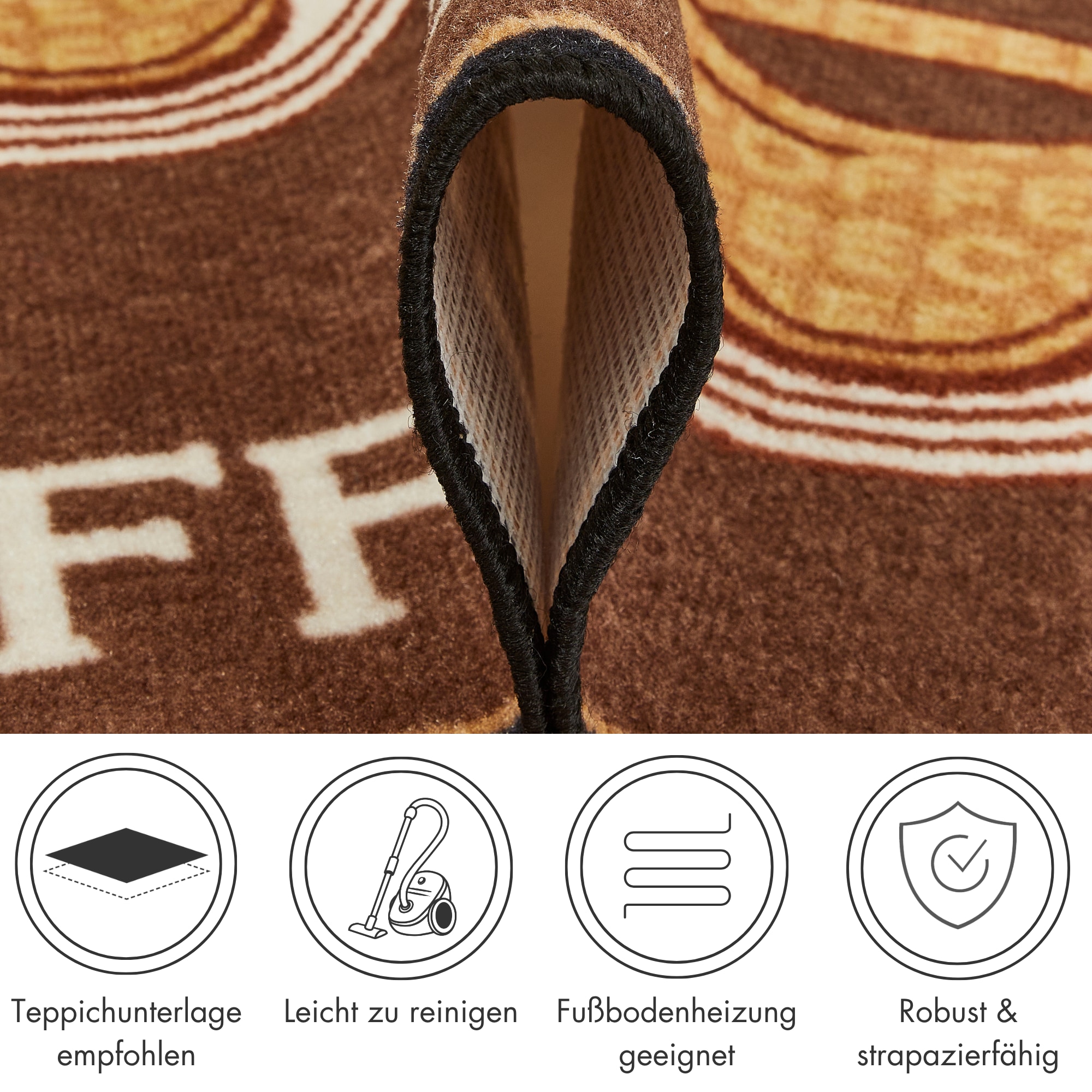 Andiamo Küchenläufer »Coffee« rechteckig 5 mm Höhe Motiv Kaffee, mit Schriftzug, Küche, Kundenliebling