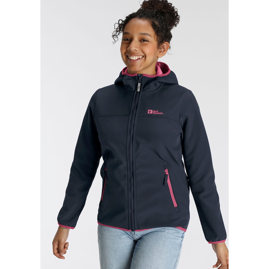 Jack Wolfskin Softshelljacke »FOURWINDS JACKET KIDS«, mit Kapuze