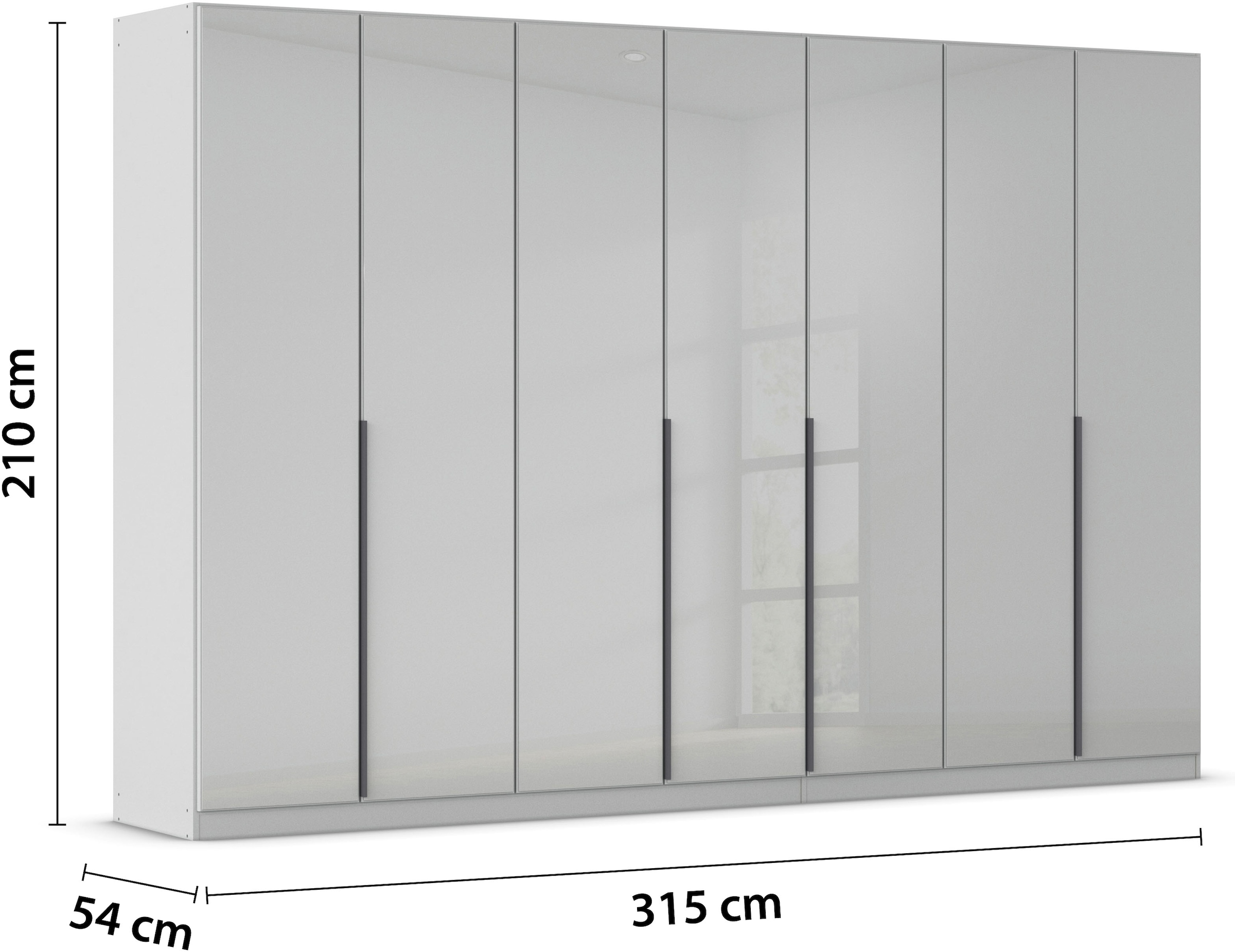 rauch Drehtürenschrank »Kleiderschrank Kleiderschränke Schrank Garderobe AGORDO mit Glasfront«, (in zwei Griff-Farben), durchdachte Innenausstattung, in 6 Breiten und 2 Höhen MADE IN GERMANY