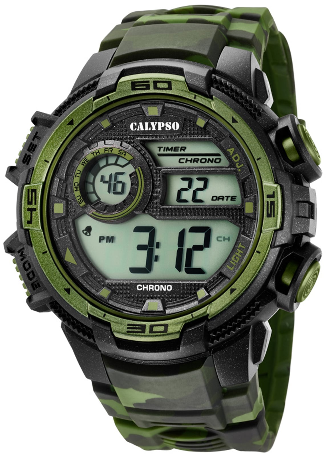 CALYPSO WATCHES Chronograph »X-Trem, K5723/2«, Armbanduhr, Quarzuhr, Herrenuhr, Datum, Digitalanzeige, Stoppfunktion