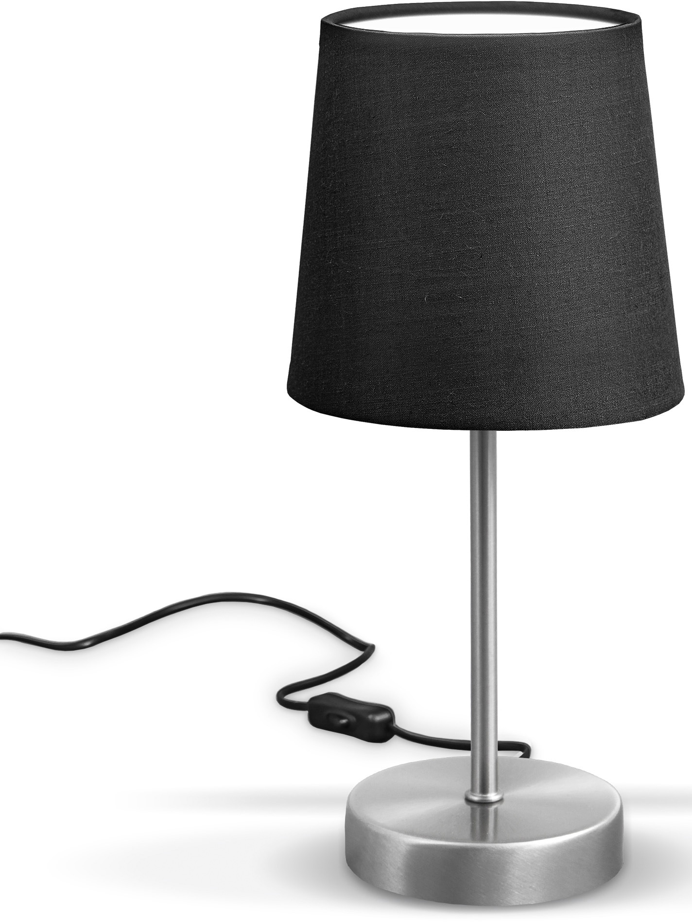 Tischleuchte »BK_TL1301 Tischlampe, Stofflampe Schwarz, E14-Fassung«, 1 flammig,...