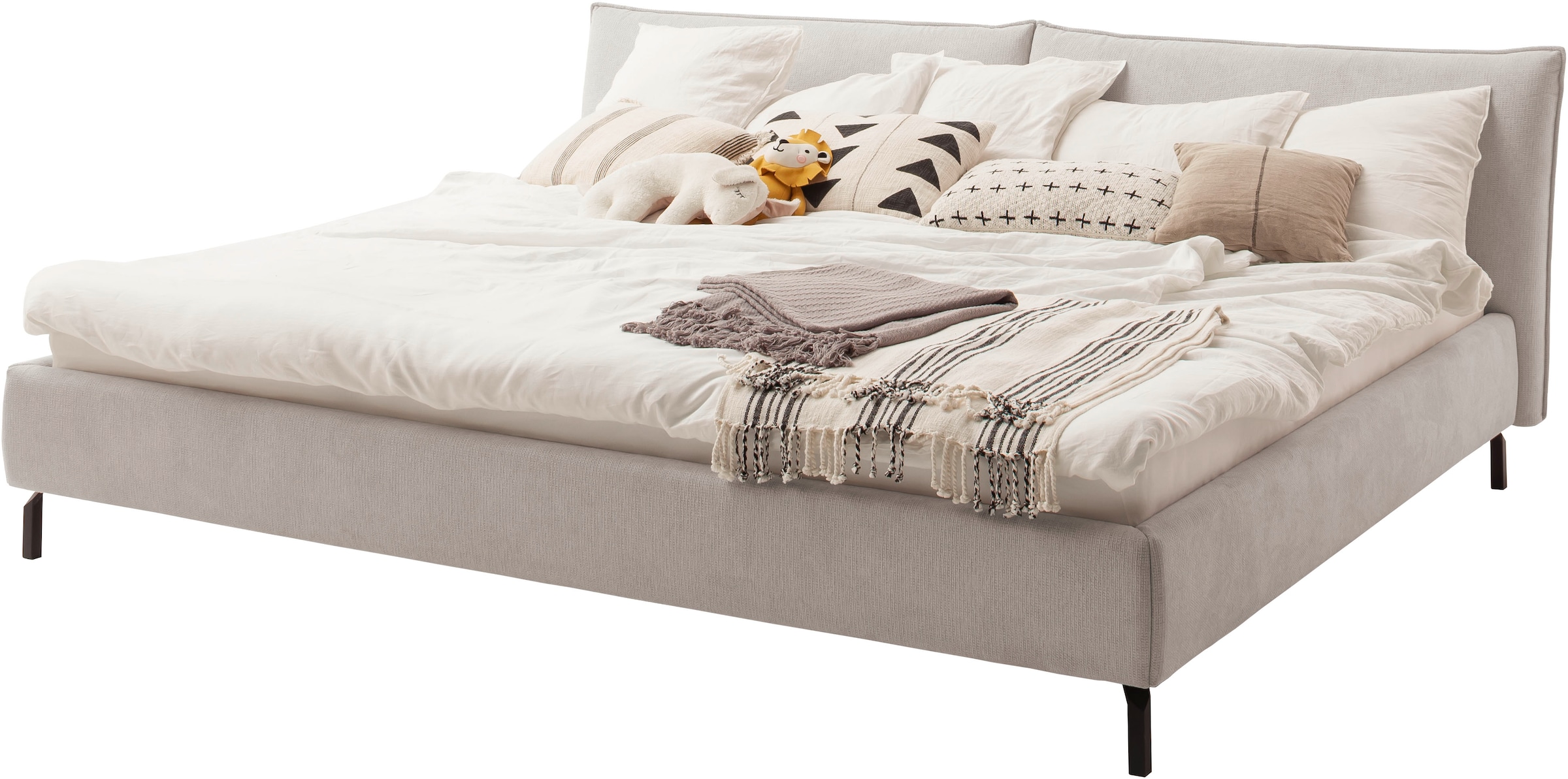 Home affaire Polsterbett »Fionara, Familienbett, extrabreite Liegefläche 240cm, in 2 Längen« inkl. 7-fache Einlegetiefenverstellung & saugroboterfreundliche Höhe