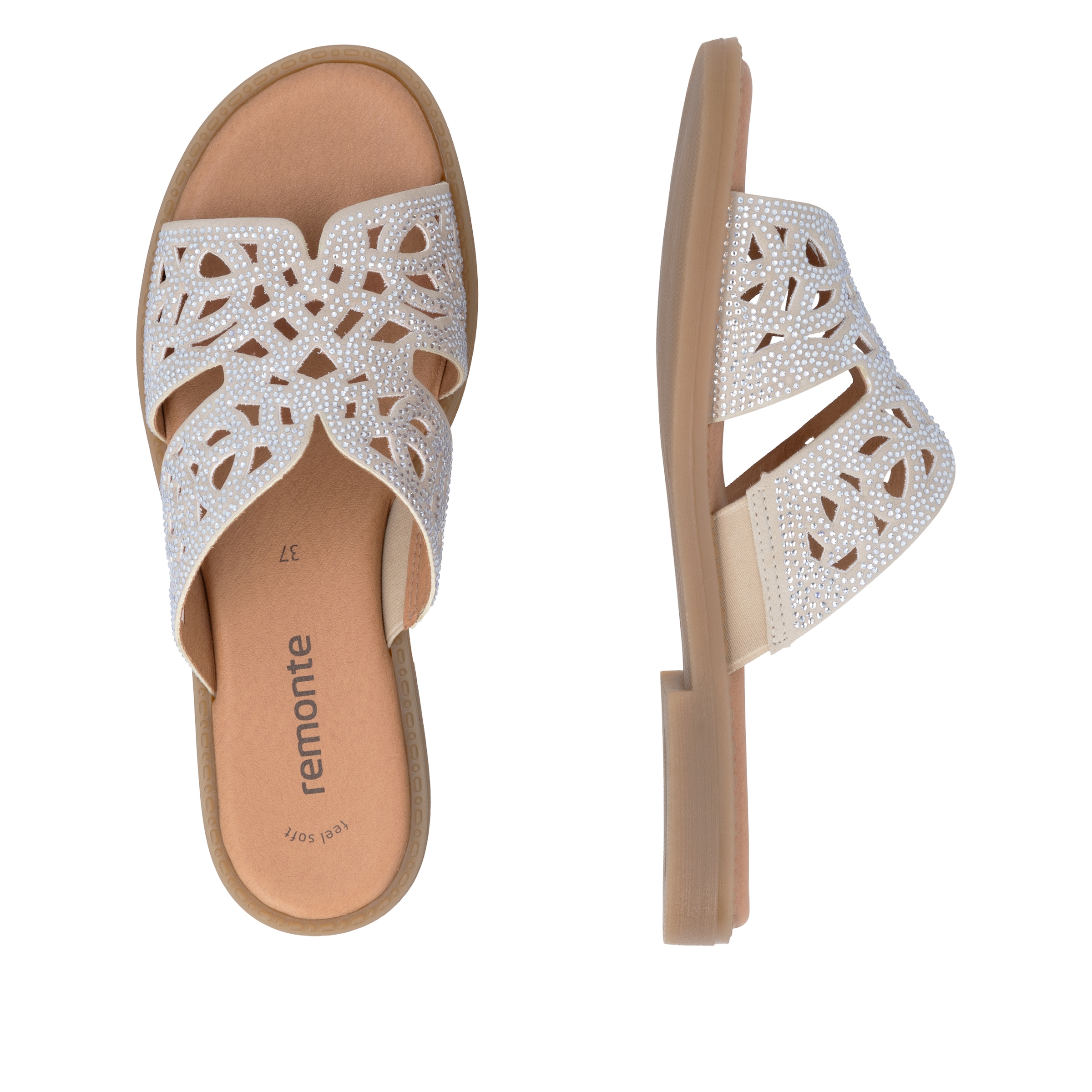 Remonte Pantolette  Sommerschuh mit Glitzersteine und Feel Soft-Ausstattung
