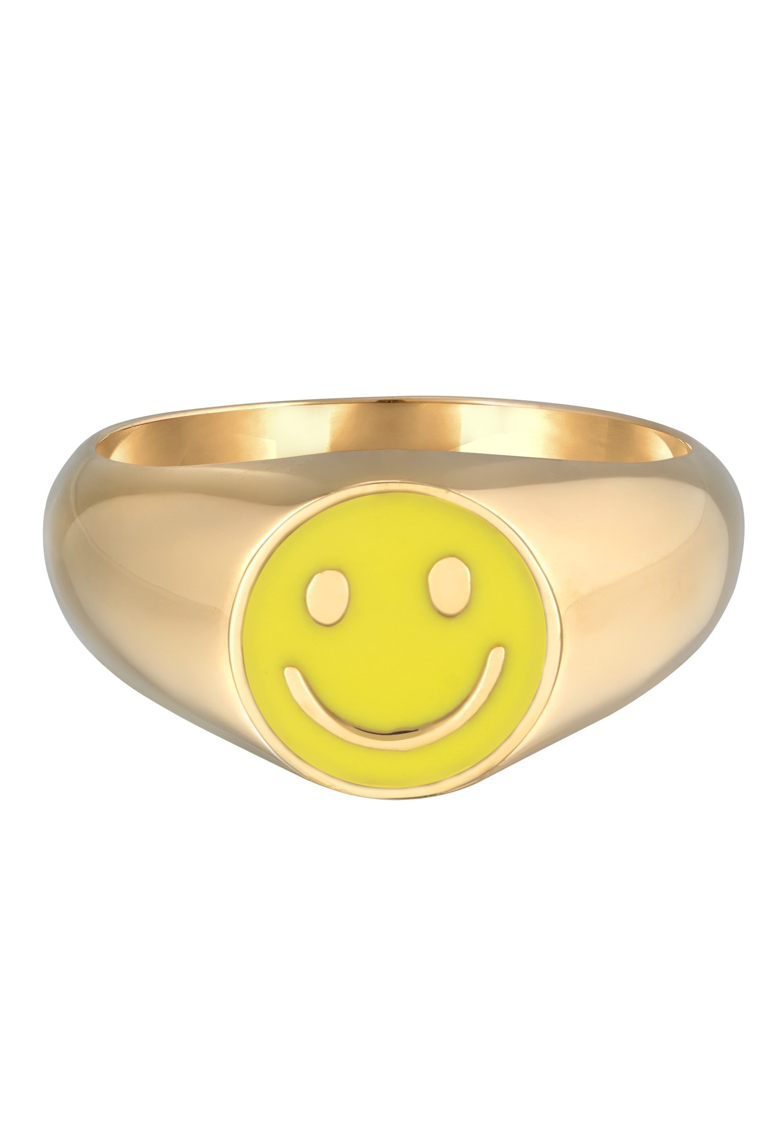 Kuzzoi Siegelring »Ring Herren Siegelring Smiling Emaille 925 Silber«