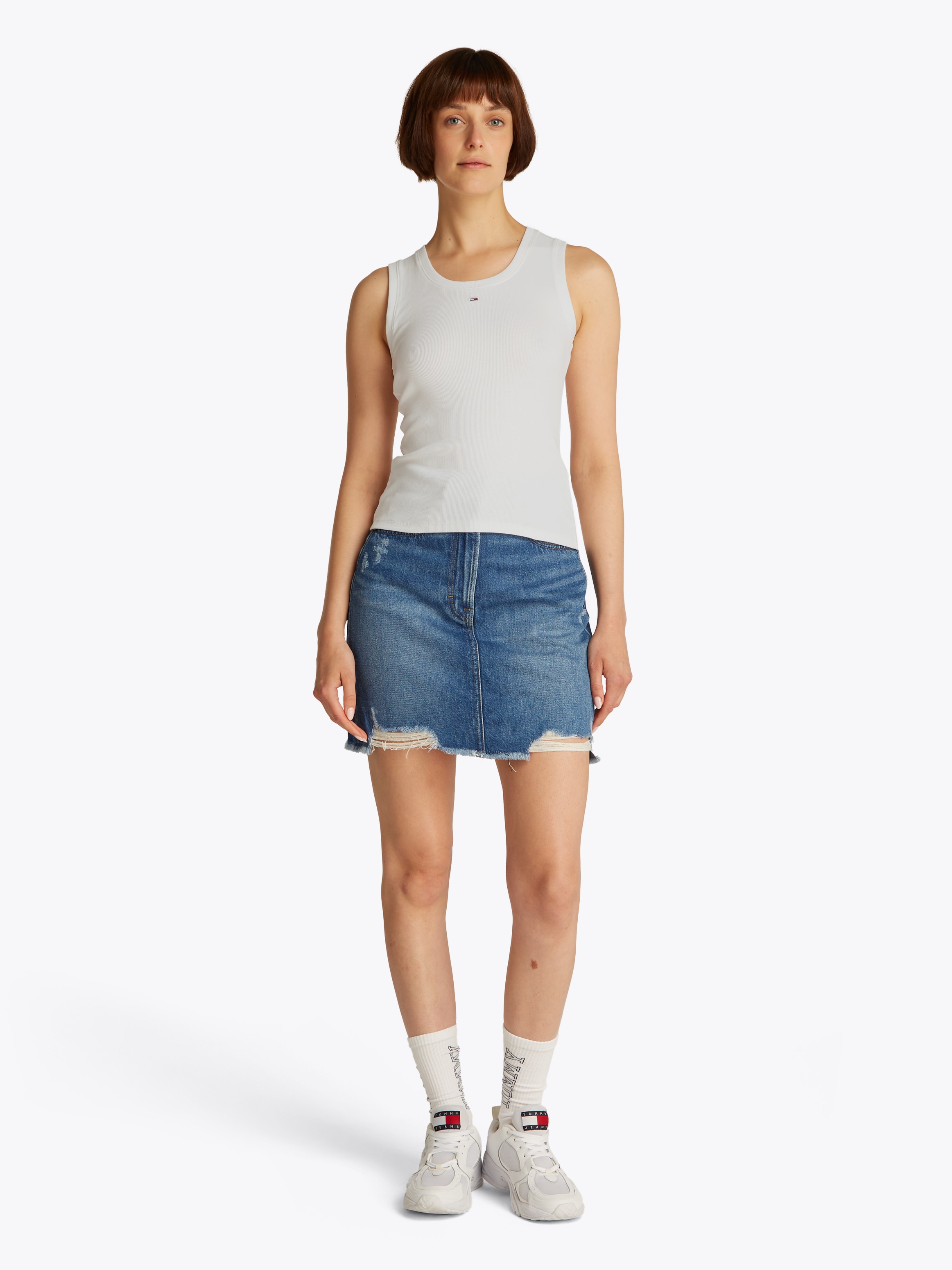 Tommy Jeans Curve Tanktop »TJW ESSENTIAL RIB TANK EXT«, in Großen Größen, Rippware