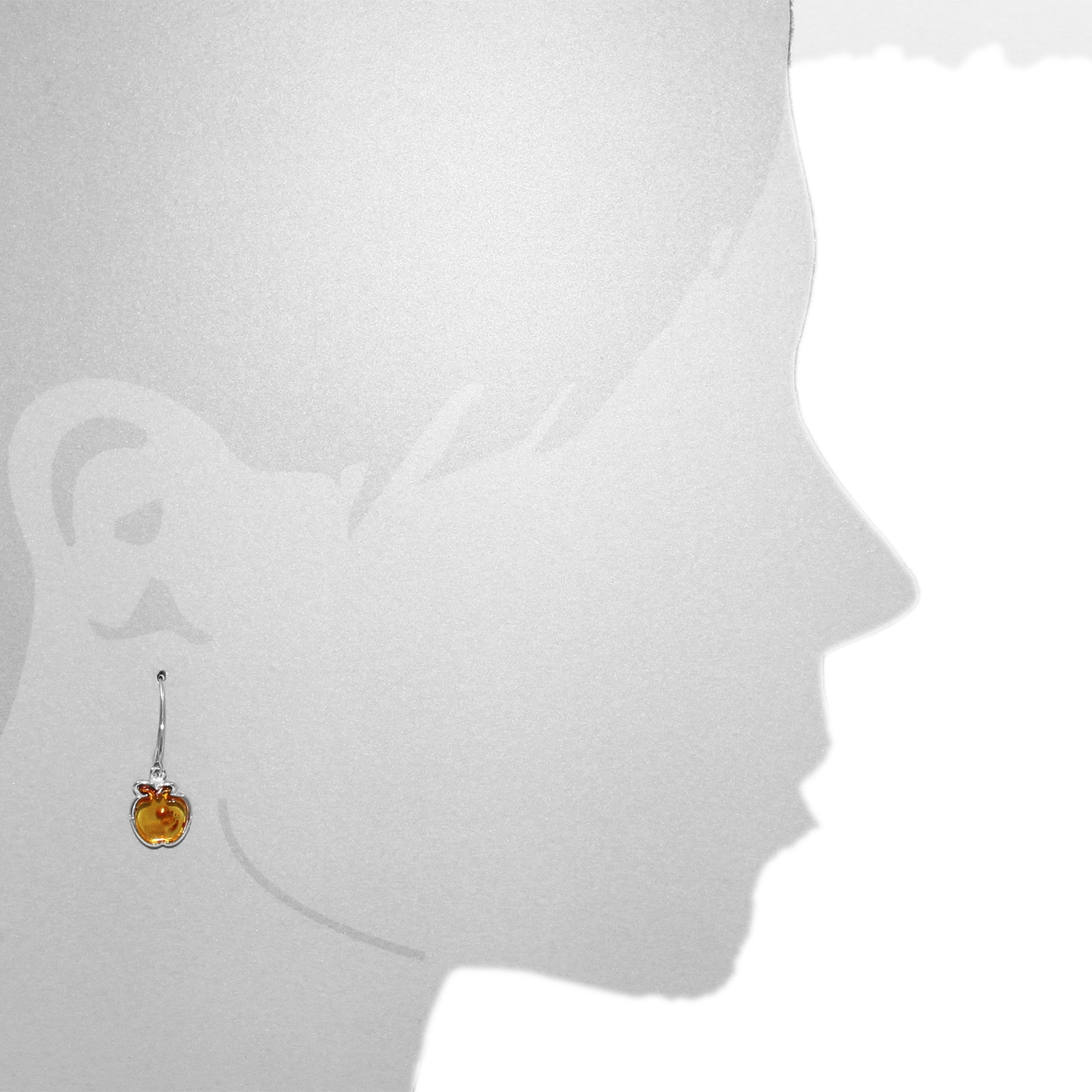 OSTSEE-SCHMUCK Paar Ohrhänger »- Apfel - Silber 925/000 - Bernstein«