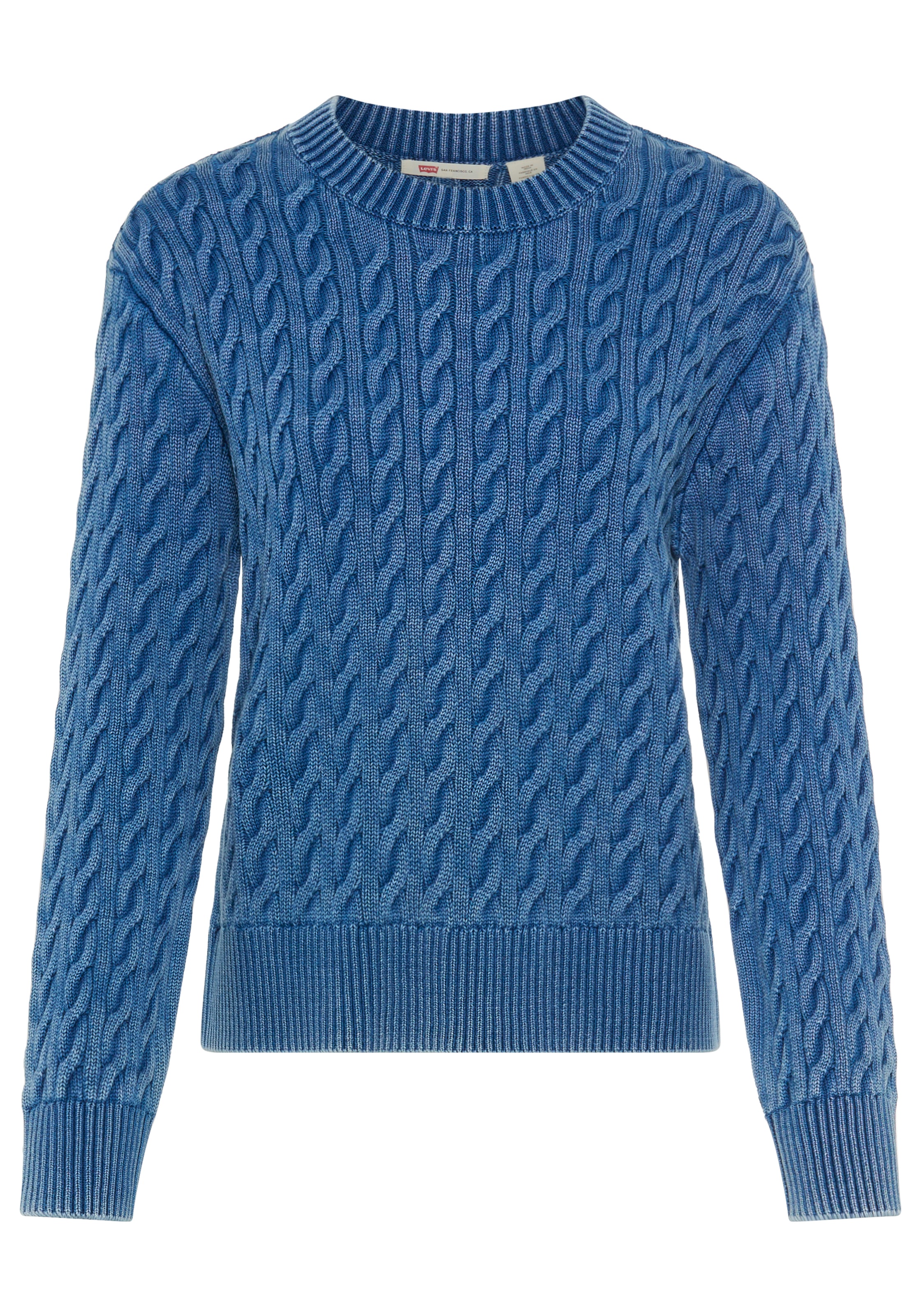 Levi's® Rundhalspullover »BOYFRIEND CREW PU«, Mit Zopfmuster