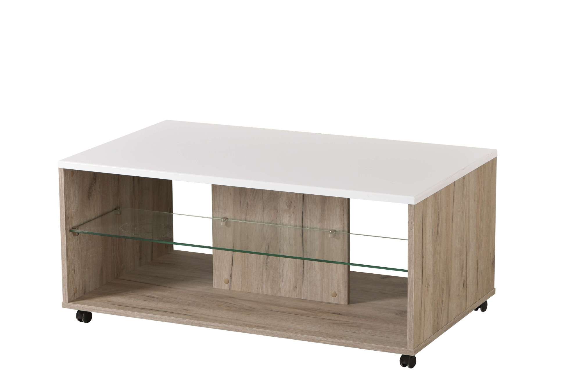 Home affaire Couchtisch »Bert Kaffetisch, 100 cm, in trendigen Farben, modern«, Hochglanzplatte, mit Rollen