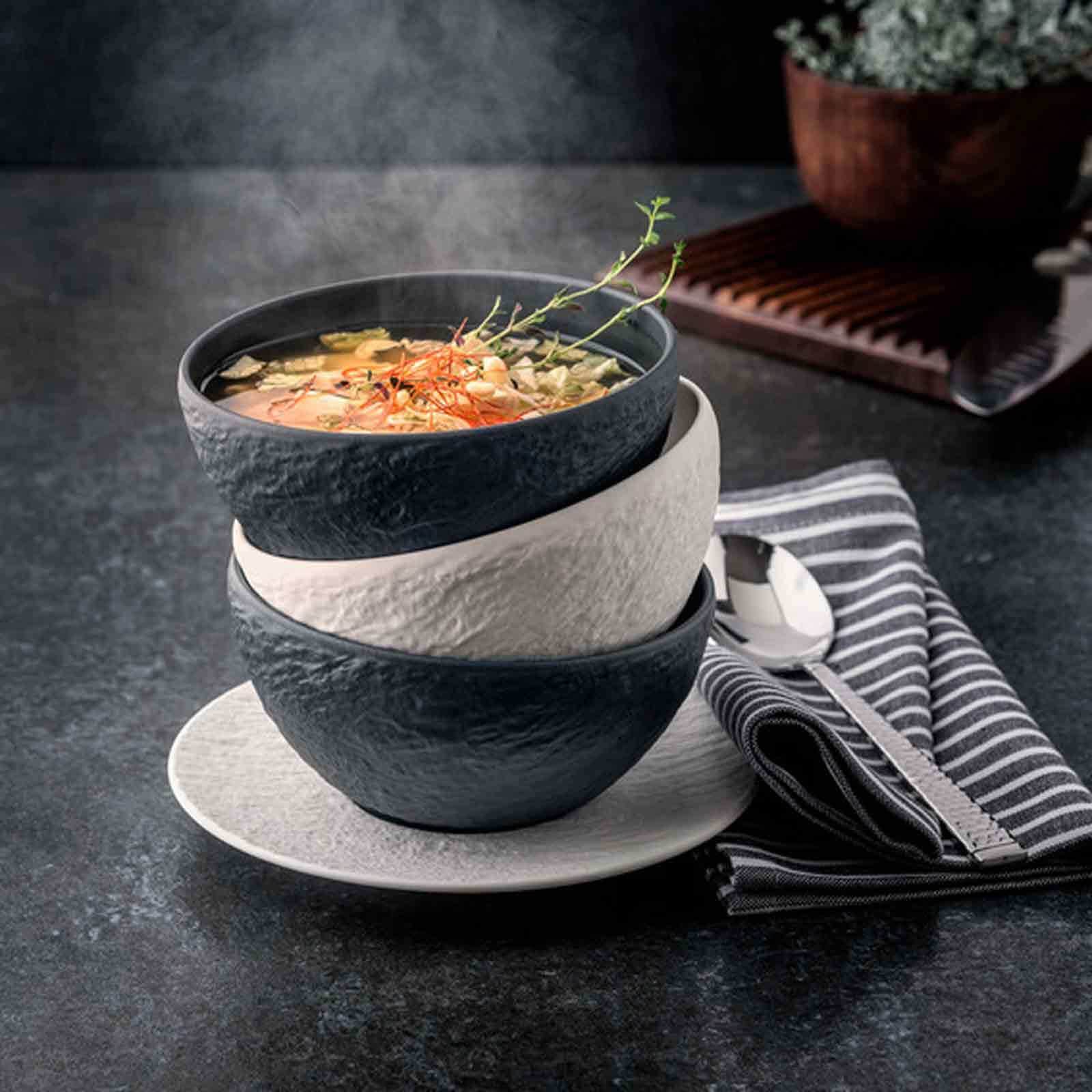 Villeroy & Boch Suppenteller »Suppen Bol Manufacture Rock Blanc Ø 12,5 cm 4er Set weiß«
