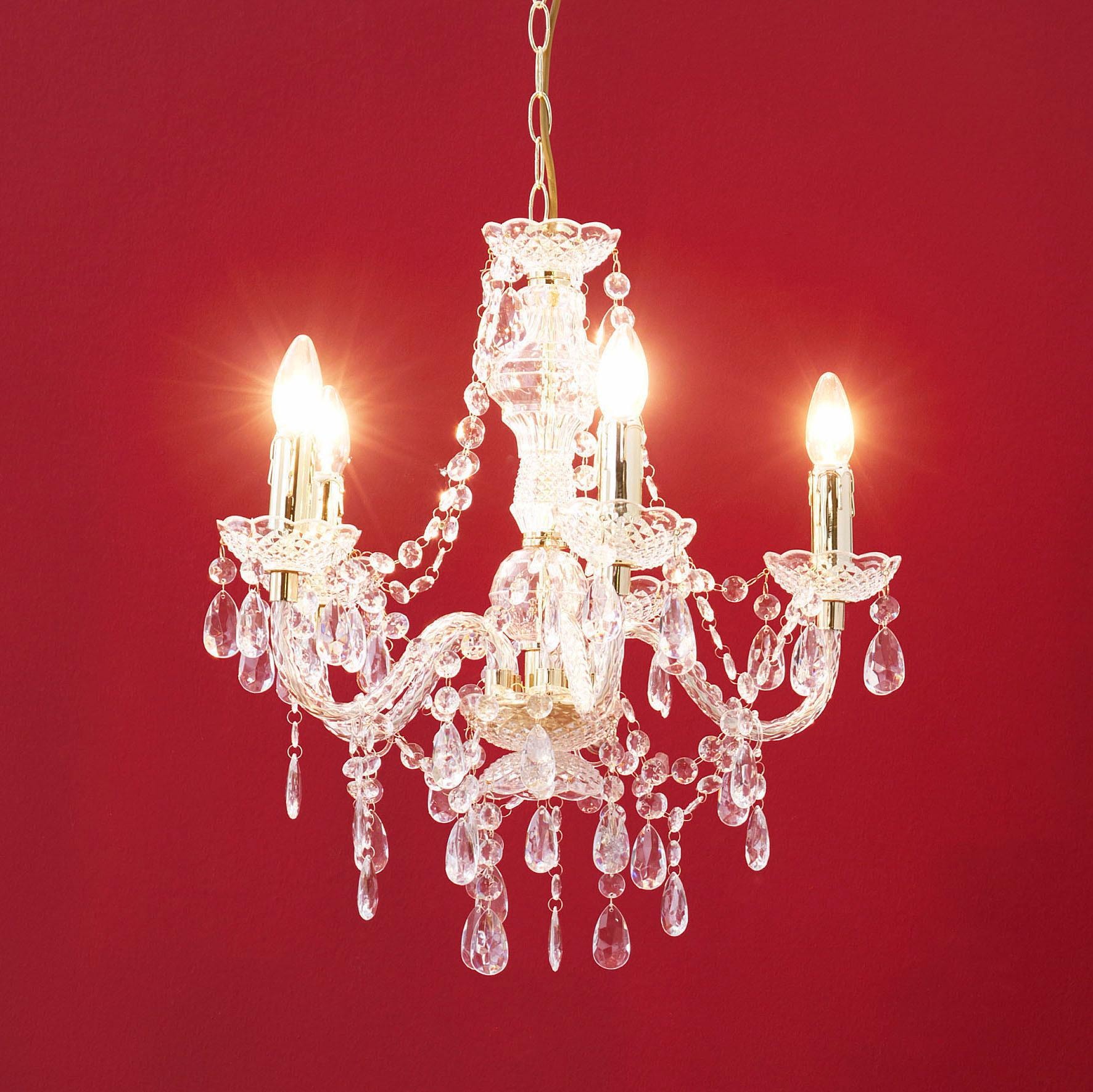 REALITY Leuchten Kronleuchter »LÜSTER« E14 Brennstellen in Flammenoptik