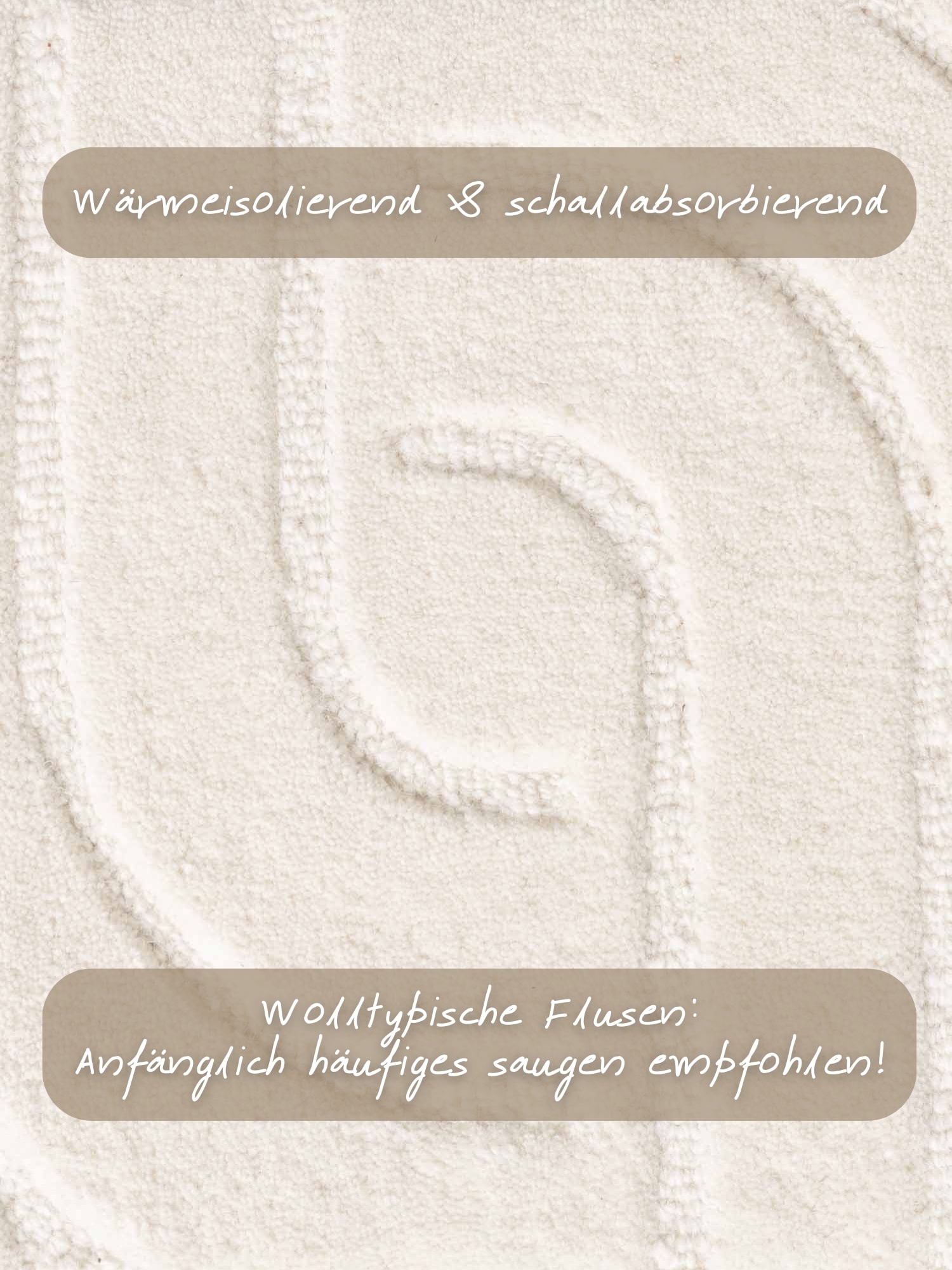 vikosa Wollteppich »Arcura« rechteckig 15 mm Höhe Wolle Handgemacht, Hoch-Tief-Effekt, Geometrisches Linien Wellendesign