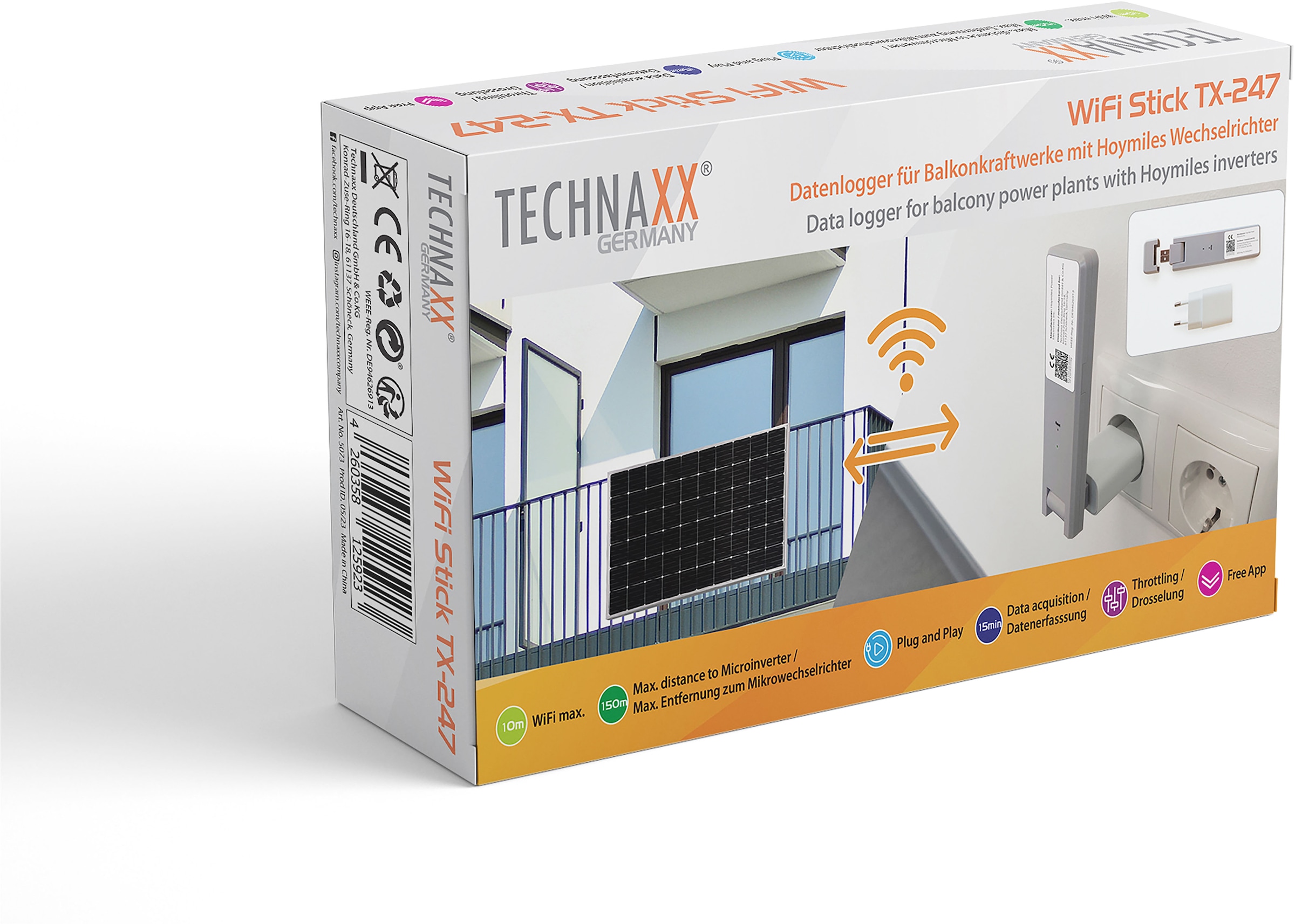 Technaxx WLAN-Stick »WiFi Stick TX-247«, zur Datenerfassung von Balkonkraftwerken