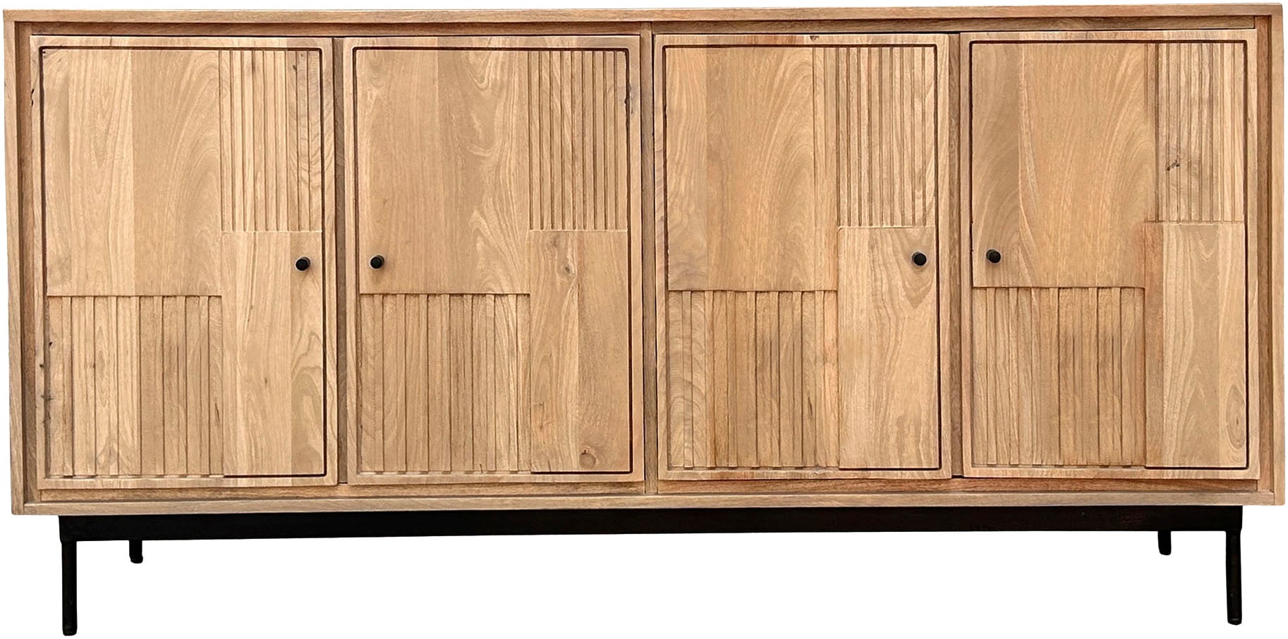 SIT Sideboard »Kommode – Lamellen‑Front & kunstvolle Schnitzereien aus Massivholz« 1 Stk. tlg. Massives Sideboard mit Lamellen‑Front & kunstvollen Holzschnitzereien