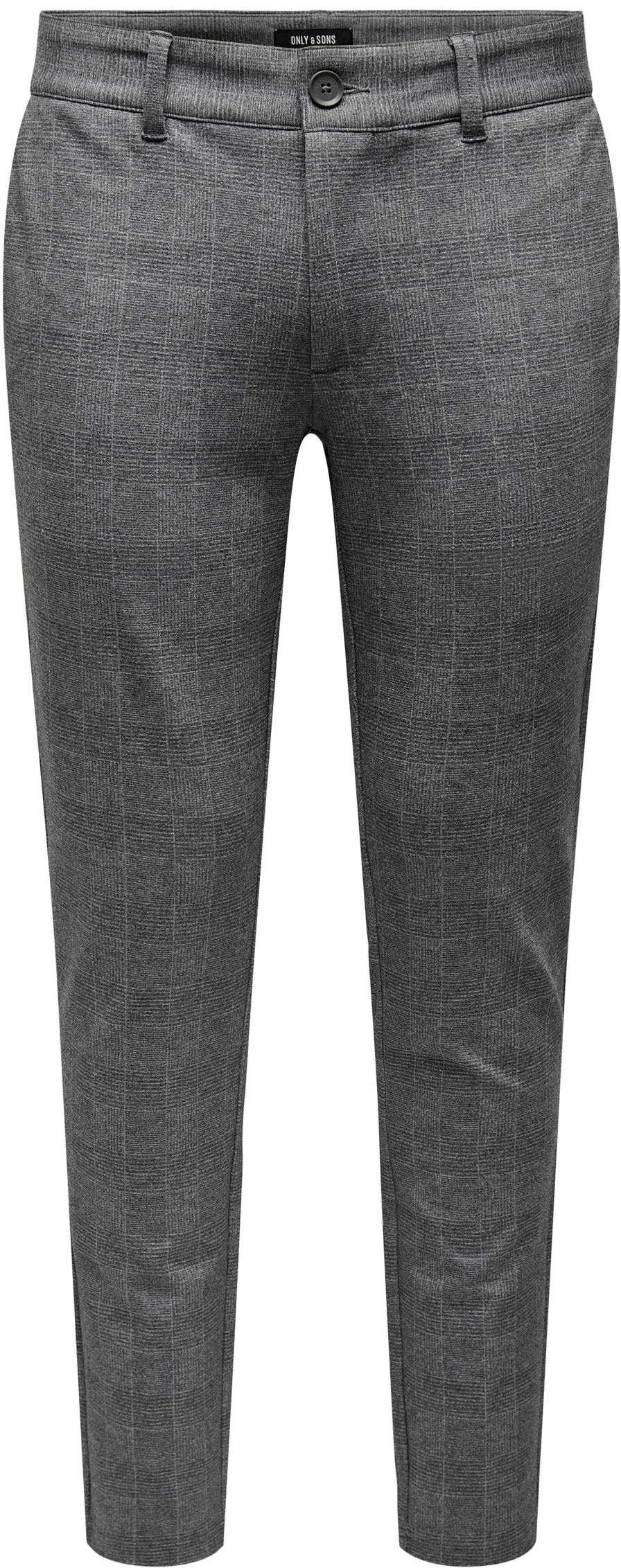 Only & Sons Herren Chinos »ONSMARK SLIM CHECK PANTS 9887 NOOS« in grau, Größe 29