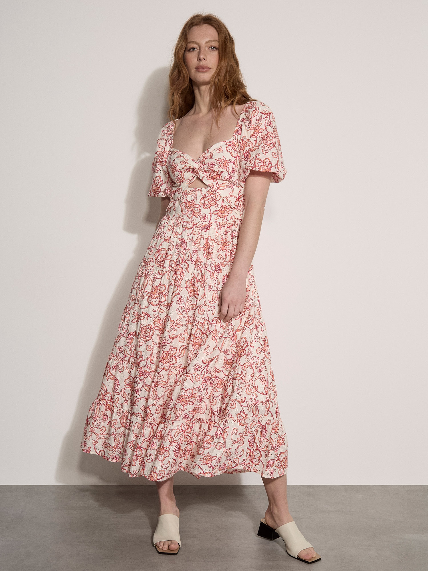 Apricot Maxikleid »Maxikleid« mit Broderie-Blumenprint