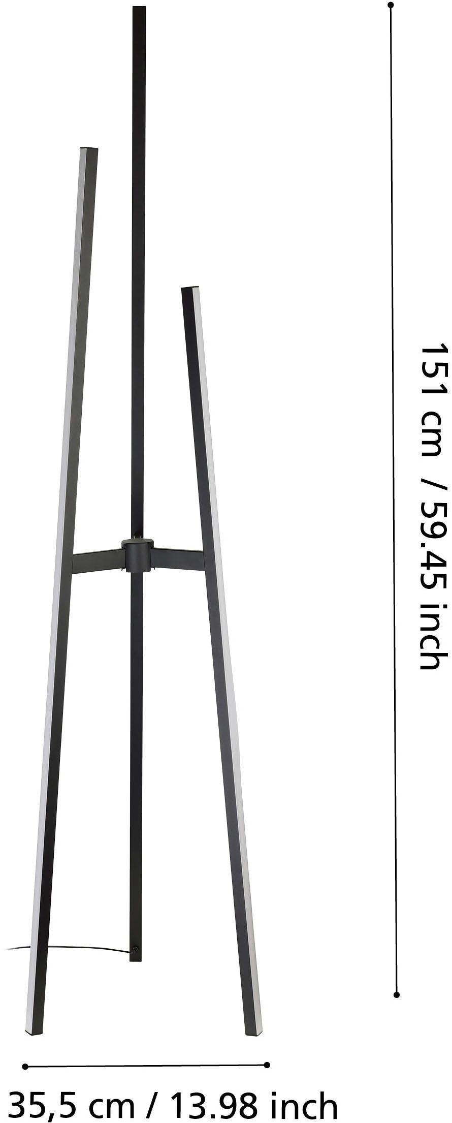 EGLO Stehlampe »MONGOLANA Stehlampe - Alu, Stahl - LED - 30W - IP20« LED-Modul 1 Stk. Warmweiß Standleuchte, Leselampe, Wohzimmer, Schlafzimmer, H151 cm