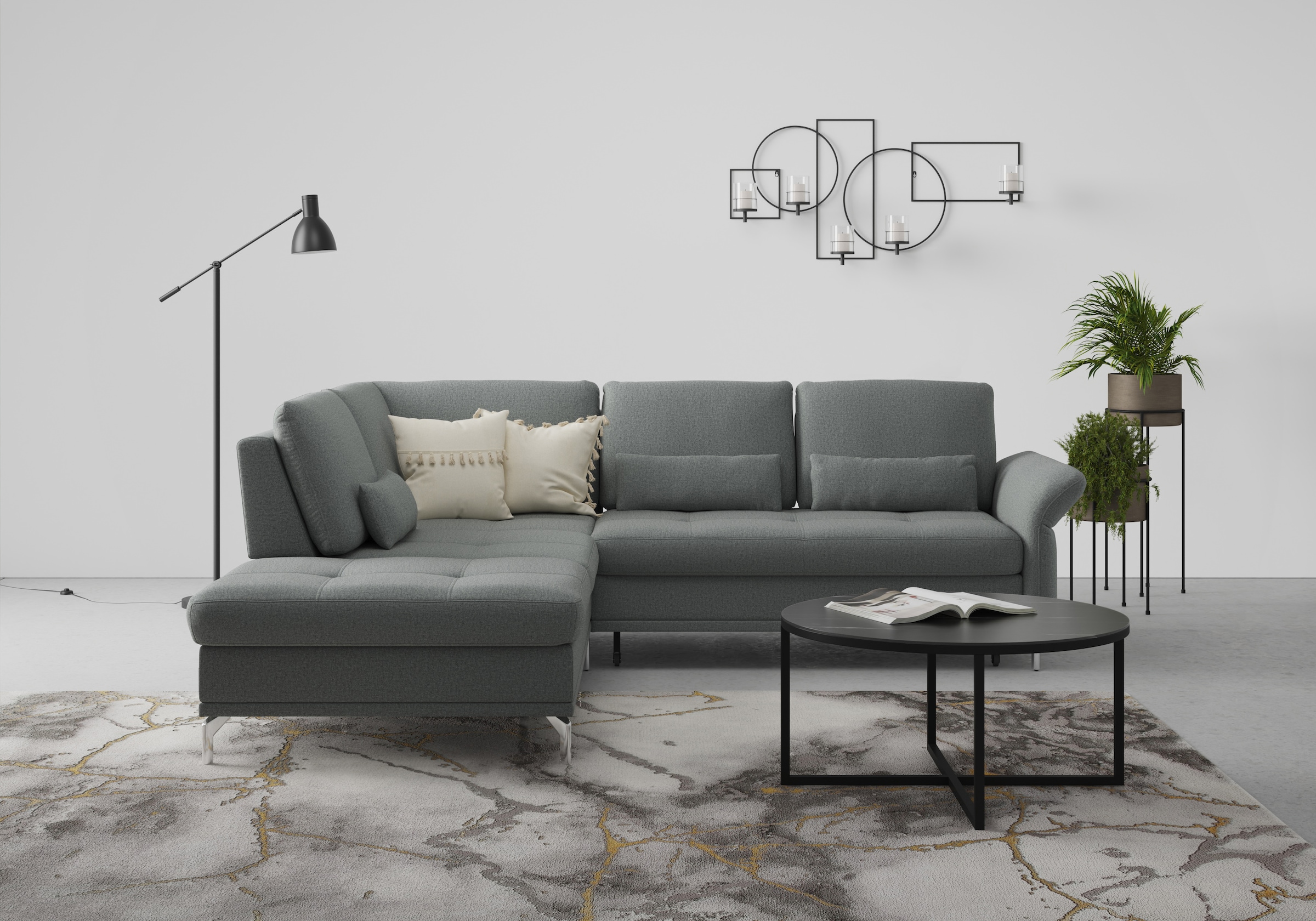 INOSIGN Ecksofa »Palm Beach L-Form«, Federkern, mit Sitztiefenverstellung, wahlweise mit Bettfunktion