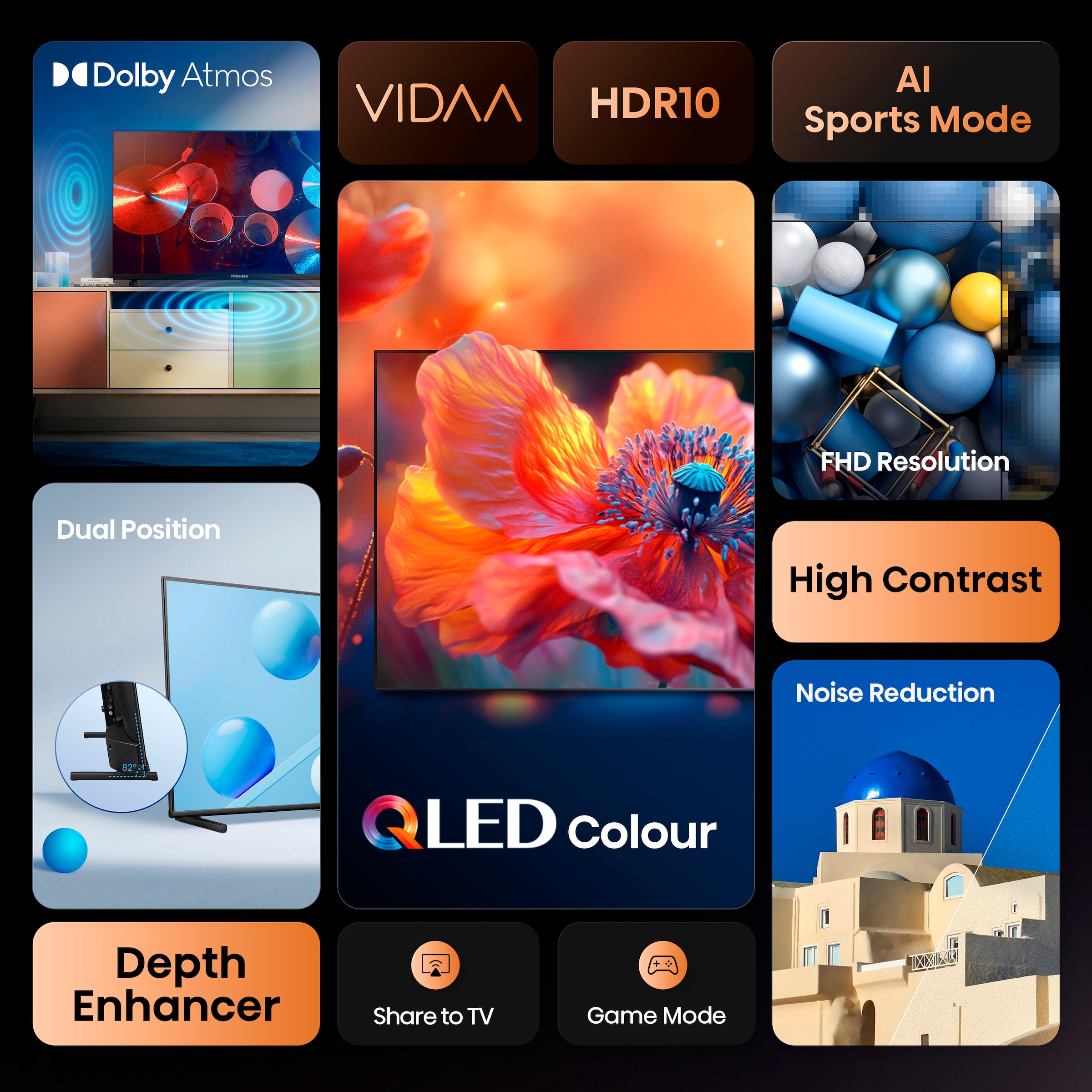 Hisense QLED-Fernseher »40A5Q«, Full HD, Smart-TV, 2K FHD QLED