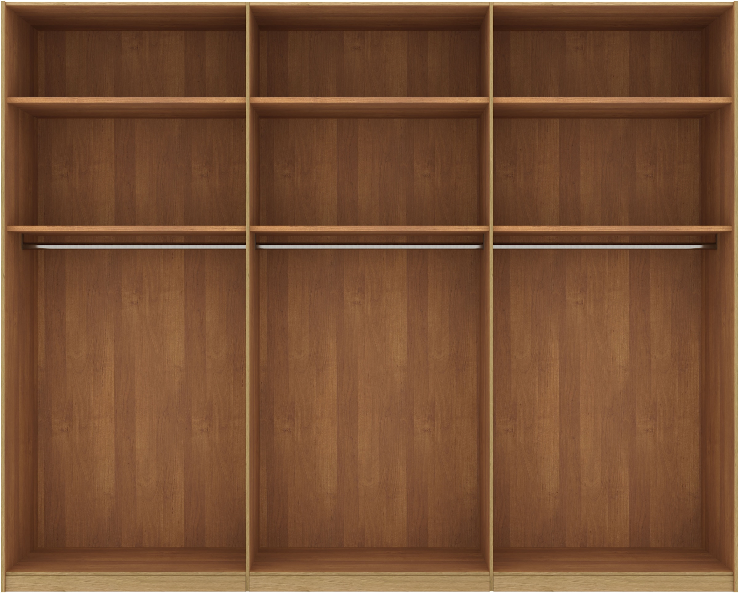 Musterring Schwebetürenschrank »Savona, Kleiderschrank, Schrank, Garderobe, mit Schiebetüren«, (Teilmassiv Bianco-Eiche, mit Spiegel oder Glas, MADE IN GERMANY), Türen Bianco-Eiche massiv, Spiegel-/Glastüren, eingelegte Chromleiste
