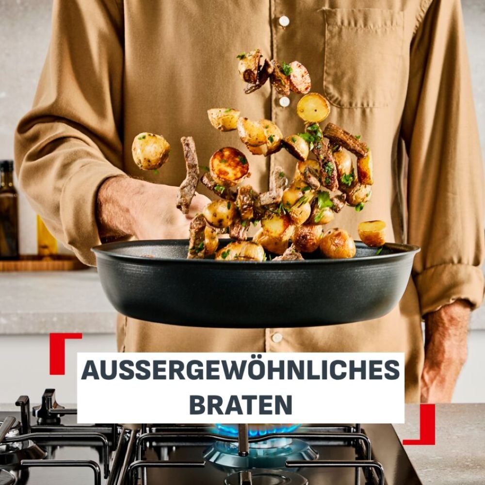 Tefal Pfannen-Set »Experience Unbreakable« Aluminium Set, 2x Bratpfanne 24/28 cm, 2 tlg. FusionCore Antihaftversiegelung, Induktion, Temperaturanzeiger
