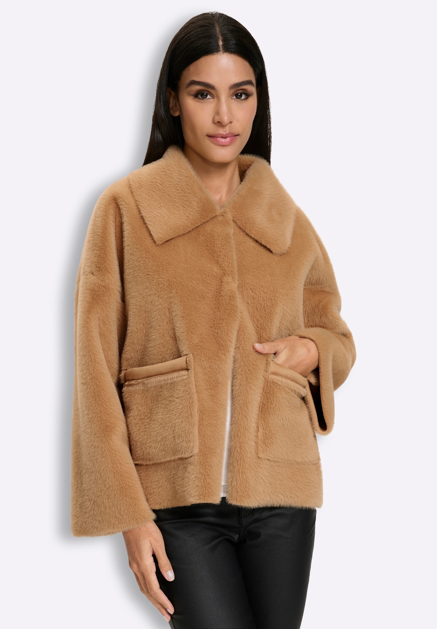 heine Kurzjacke »Fellimitat-Jacke Fellimitatjacke« ohne Kapuze