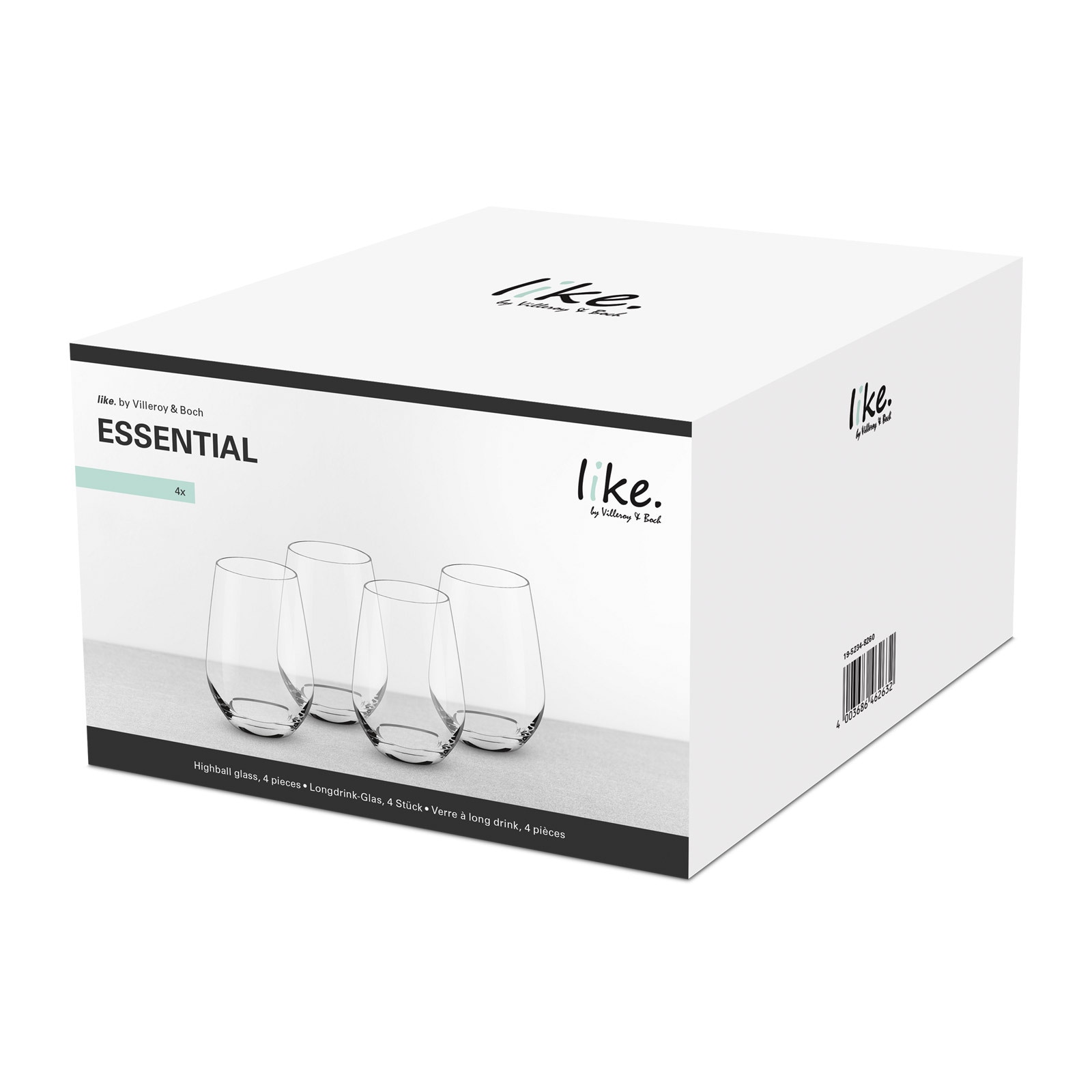 like. by Villeroy & Boch Longdrinkglas »Longdrinkgläser Essential 200 ml 4er Set transparent« Spülmaschinenfest