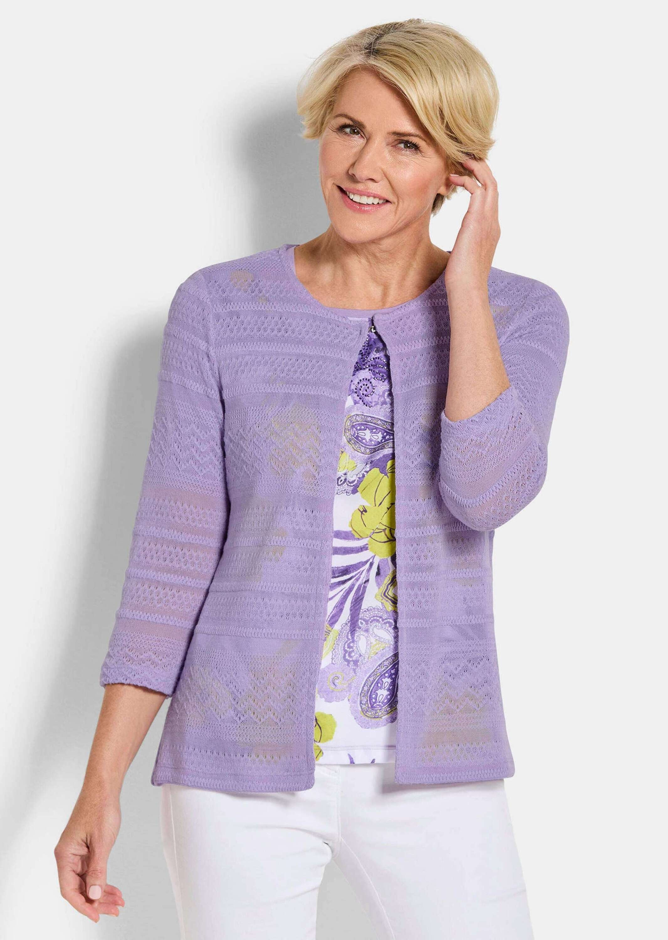 GOLDNER Sommerjacke »Shirtjacke mit Häkchenverschluss« luftig leichte Stoffquälität