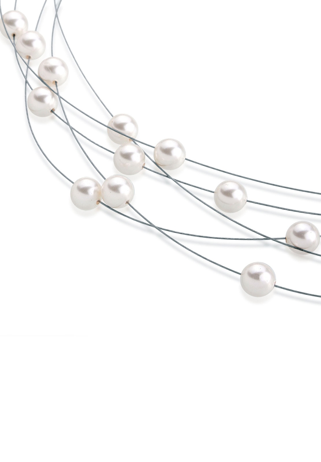 Elli Silberkette »Halskette Synthetische Perle Weiß 925 Sterling Silber«