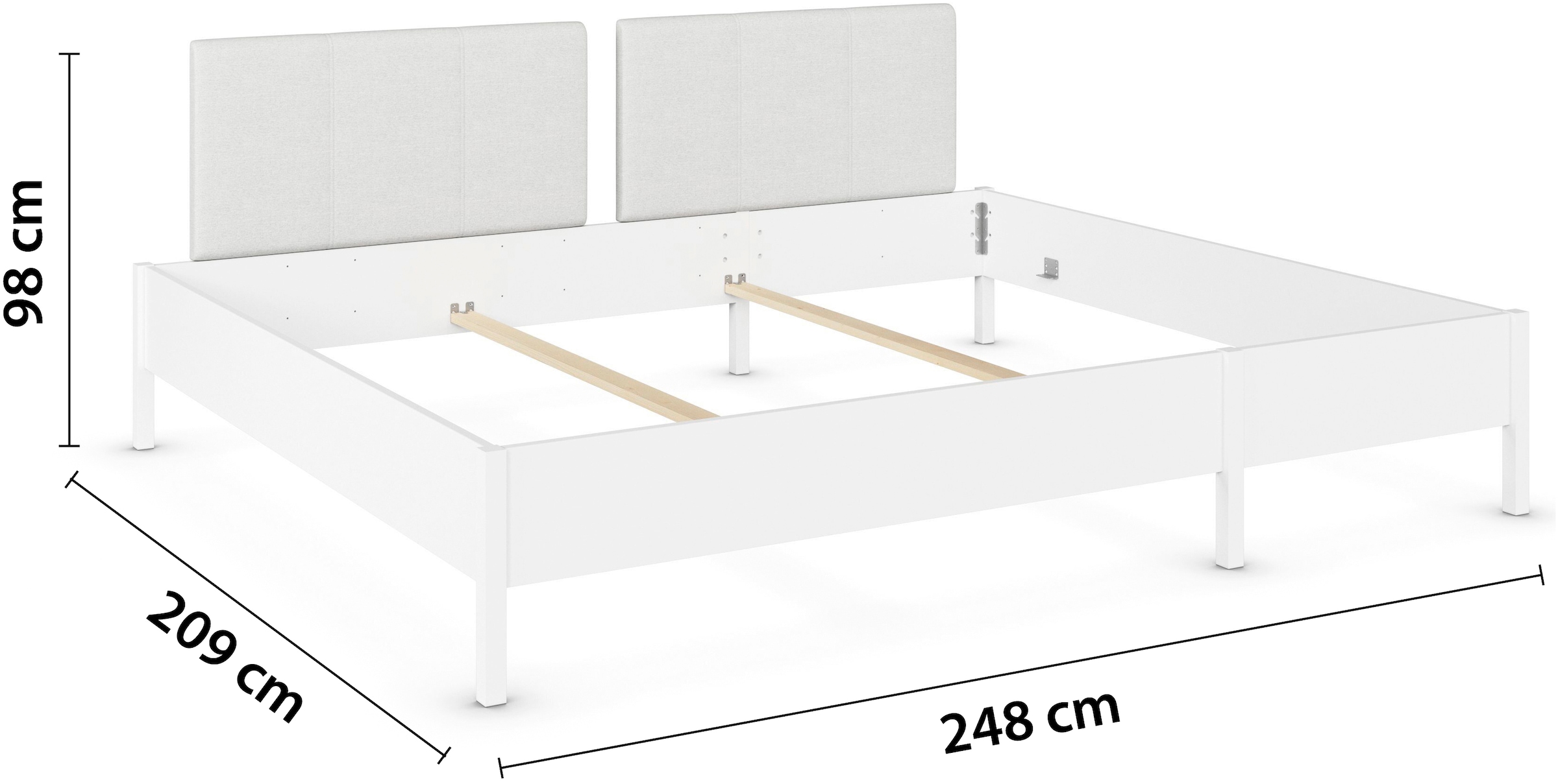 rauch Bett »Familienbett XXL Familiengröße Ehebett Doppelbett Co-Sleeping MARE«, (flexible Umbaumöglichkeit in Einzelbetten), 240x200 cm und 270x200 cm - mit oder ohne Kopfteil MADE IN GERMANY