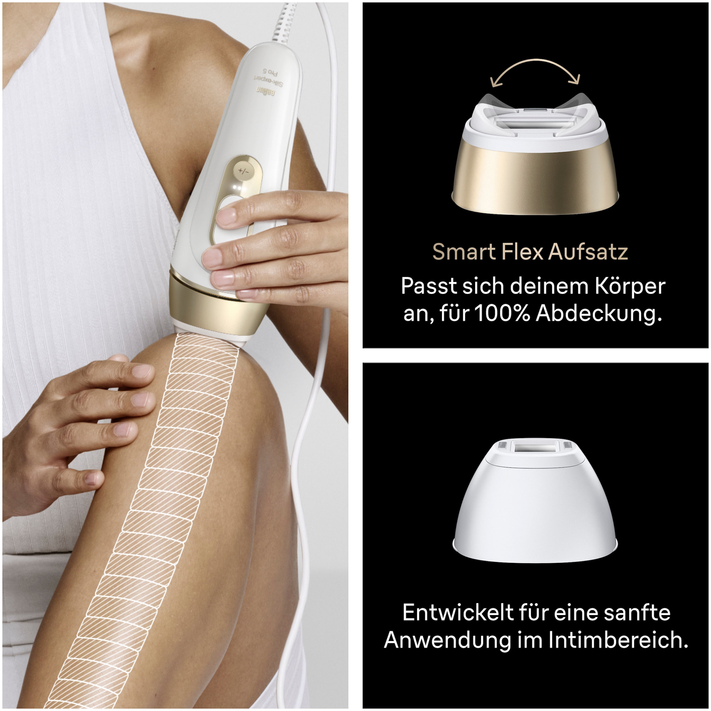 Braun IPL-Haarentferner »Silk-expert Pro 5 PL5221« 400 000 Lichtimpulse Dauerhafte Haarreduktion, mit Tasche, Venus-Rasierer, 2 Aufsätze
