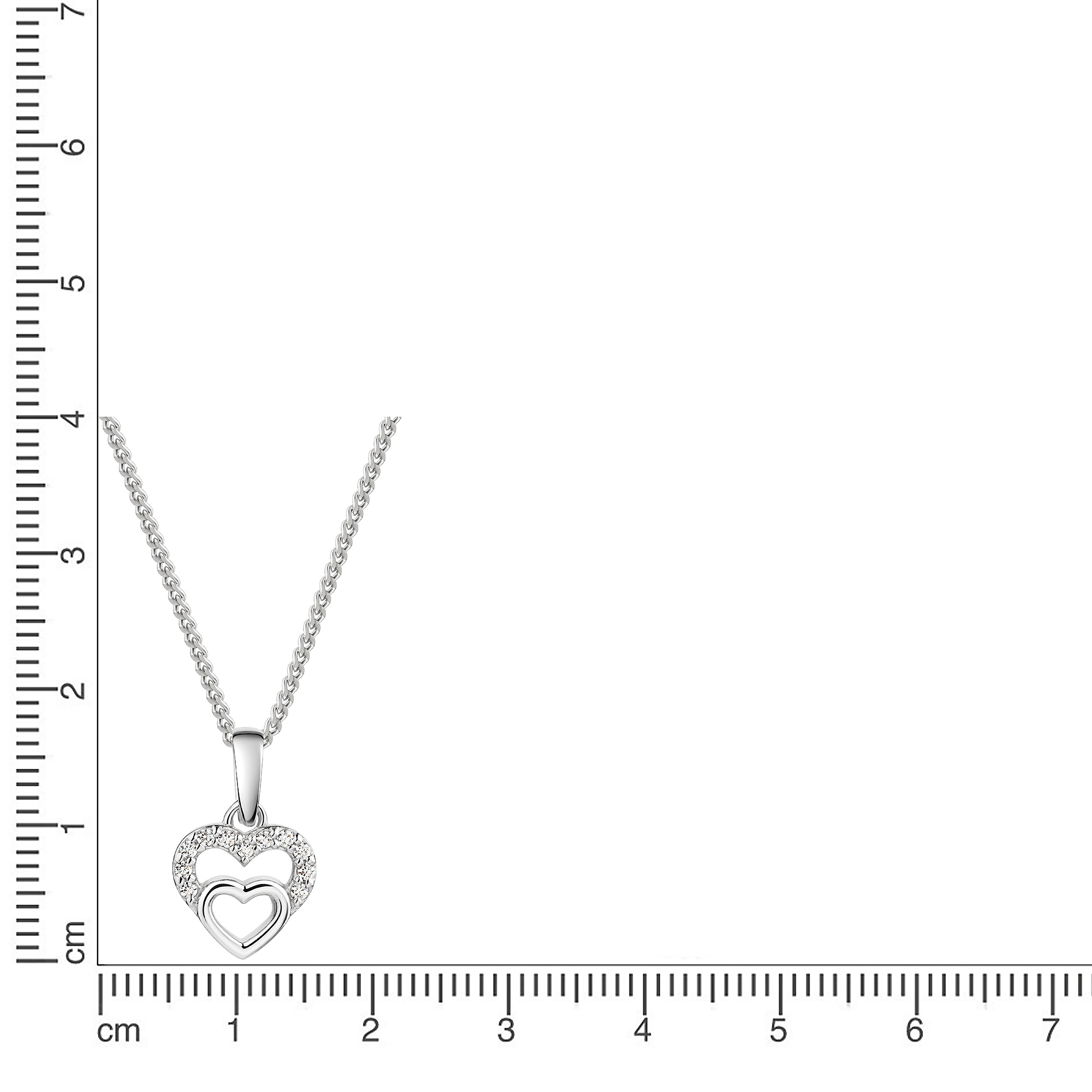 Firetti Kette mit Anhänger »Schmuck Geschenk Silber 925 Halsschmuck Halskette Panzerkette Herz« mit Zirkonia (synth.)