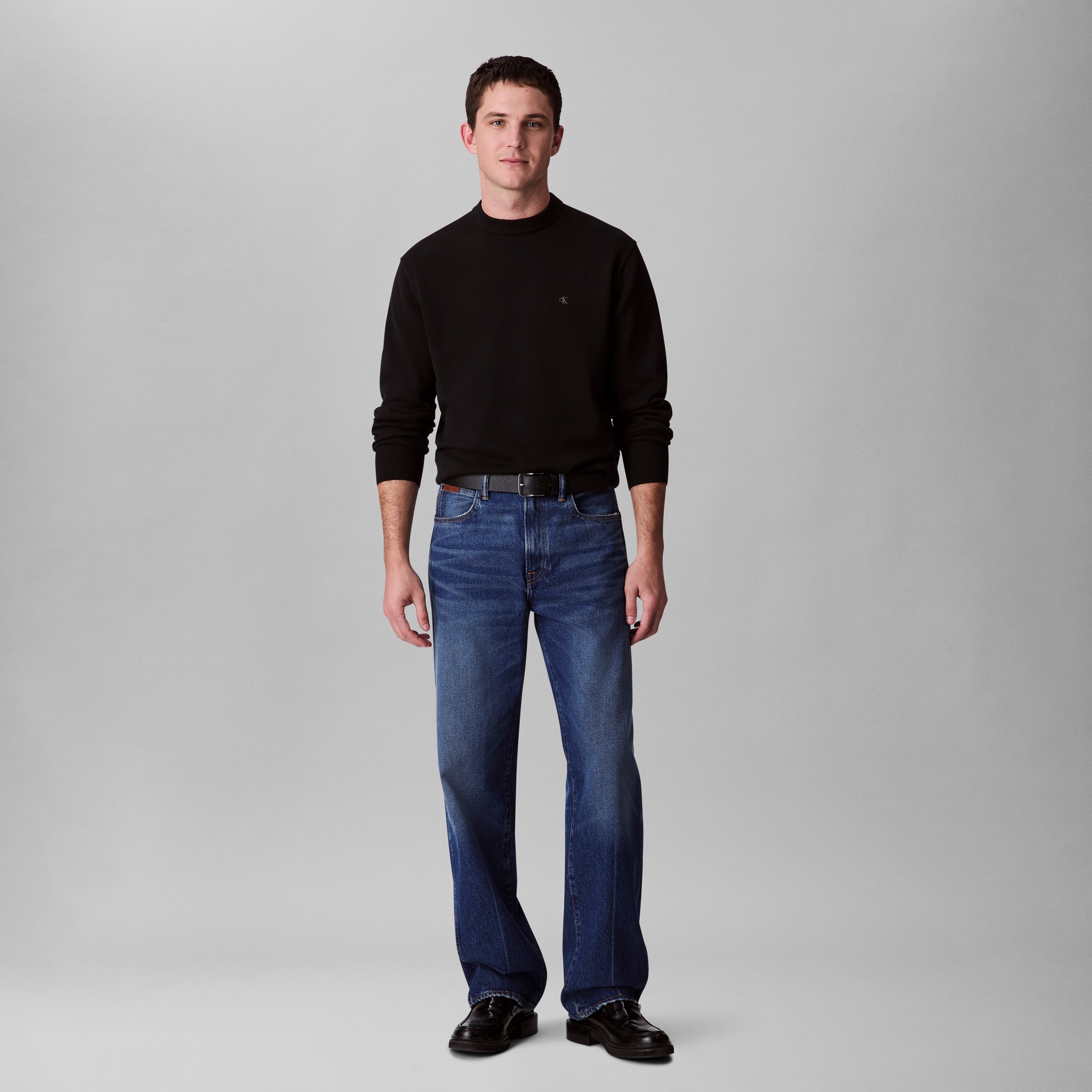 Calvin Klein Jeans Strickpullover »LS EZ COTTON CREWNK SWEATER 12GG« Mit Rundhalsausschnitt