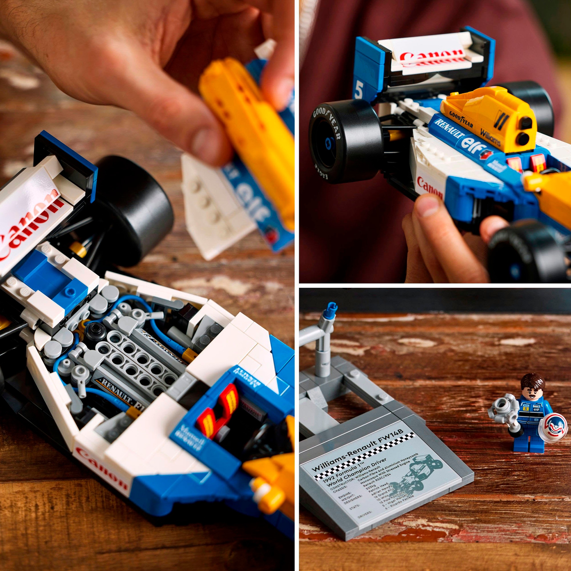 LEGO® Konstruktionsspielsteine »Williams Racing FW14B mit Nigel Mansell (10353), LEGO® Icons«, (799 St.), Made in Europe