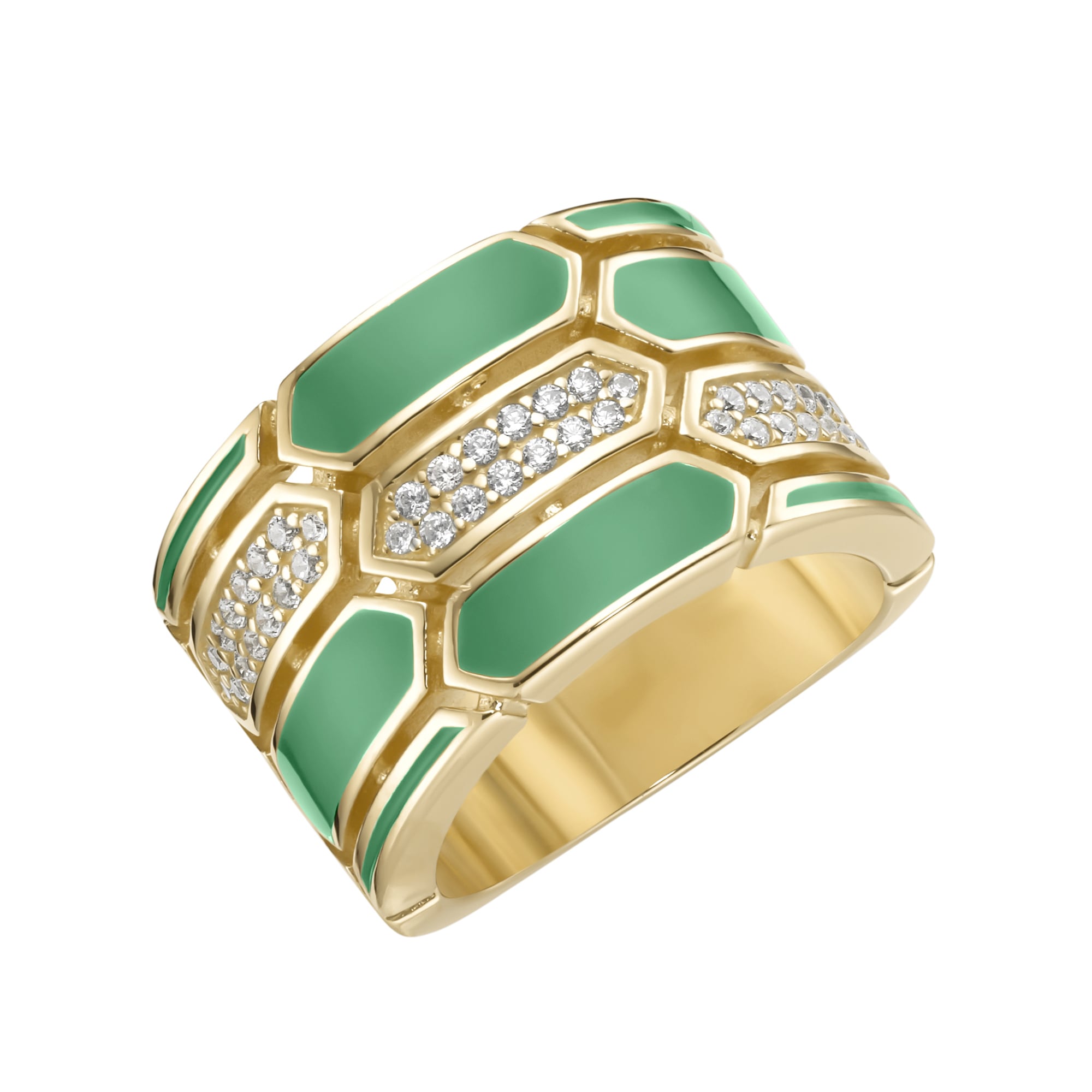 GIORGIO MARTELLO MILANO Silberring »Ring mit Emaille-Einlagen und Zirkonia, Silber 925«