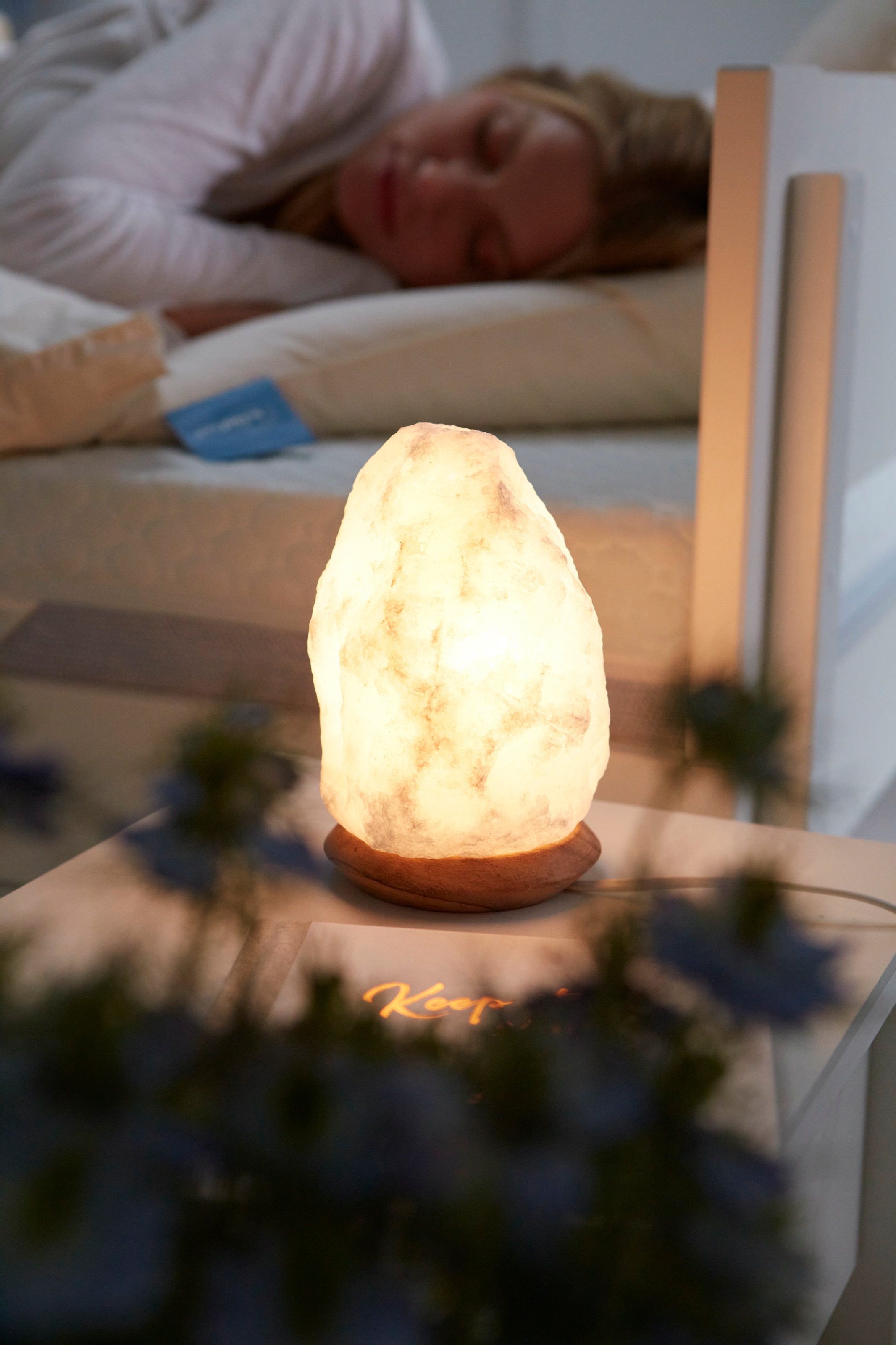 Salzkristall-Tischlampe - »Sari«, OTTO H: Unikat, kg Handgefertigt jeder ein Stein Schlafwelt bei cm, ca.18 ca.2-3