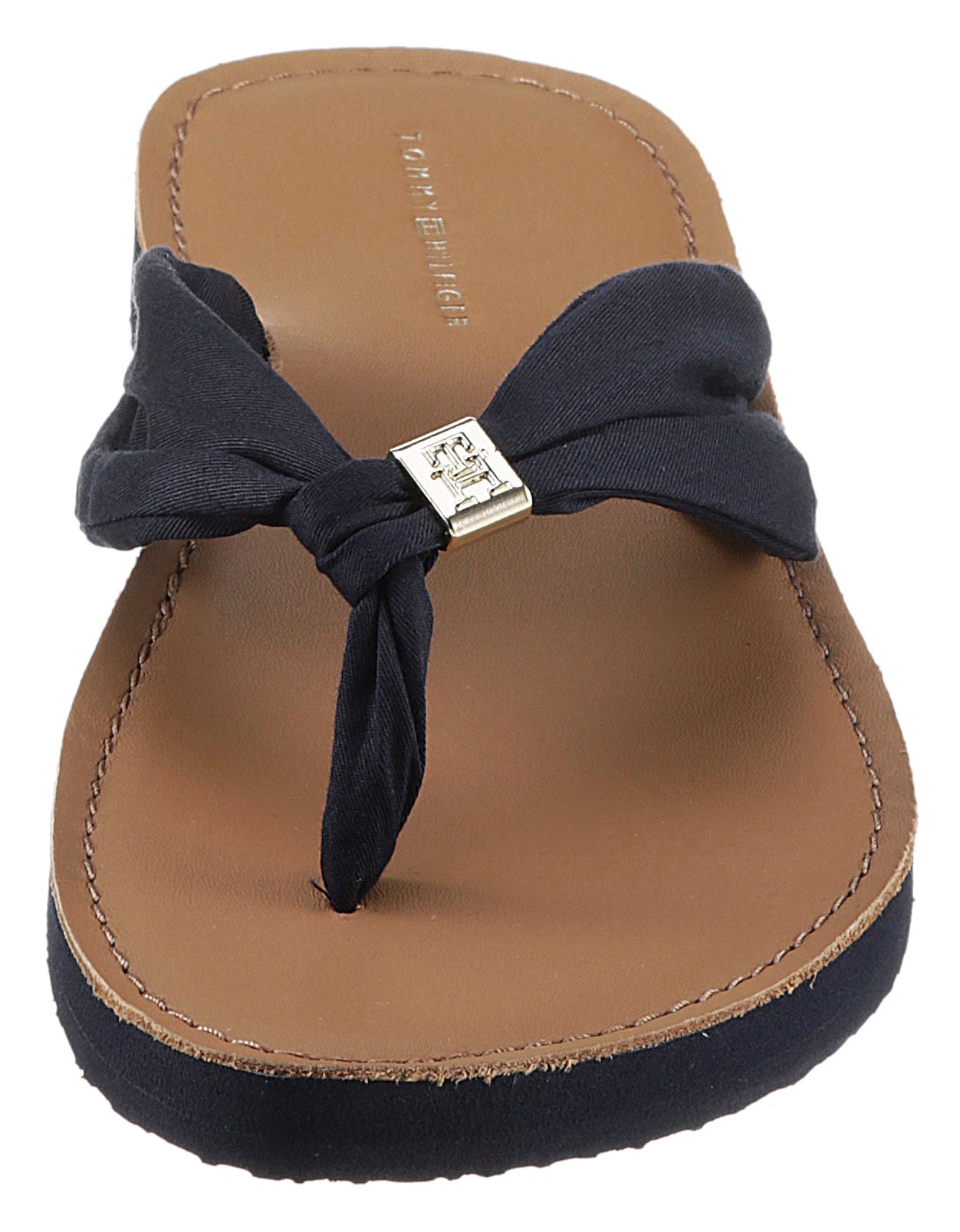Tommy Hilfiger Zehentrenner »TH ELEVATED BEACH SANDAL«, Sommerschuh, Bequemschuh, Flats, Schlappen mit TH-Schmuckelement