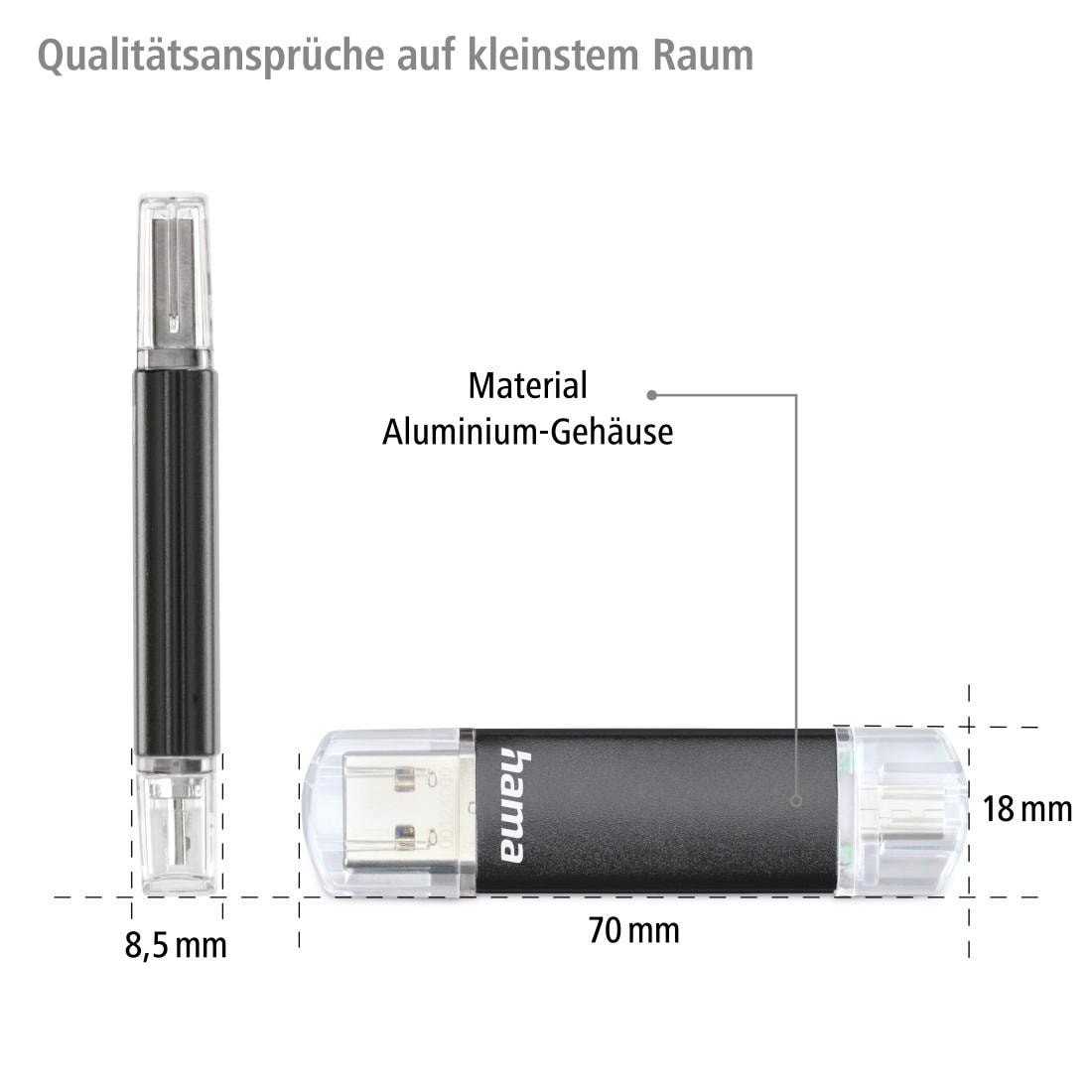 Hama USB-Stick »Laeta Twin, USB 3.0«, (USB 3.0 Lesegeschwindigkeit 40 MB/s)