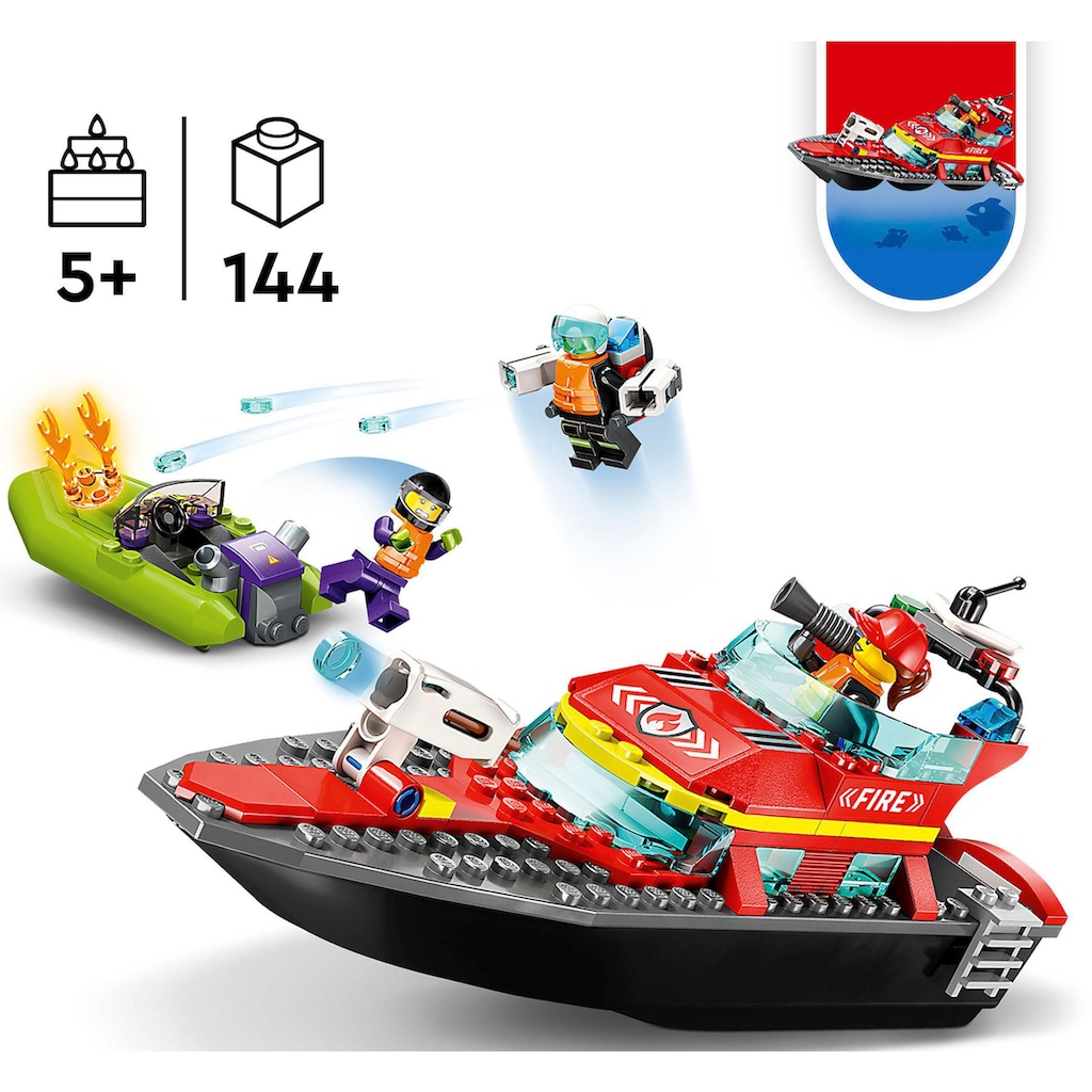 LEGO® Konstruktionsspielsteine »Feuerwehrboot (60373), LEGO® City«, (144 St.)