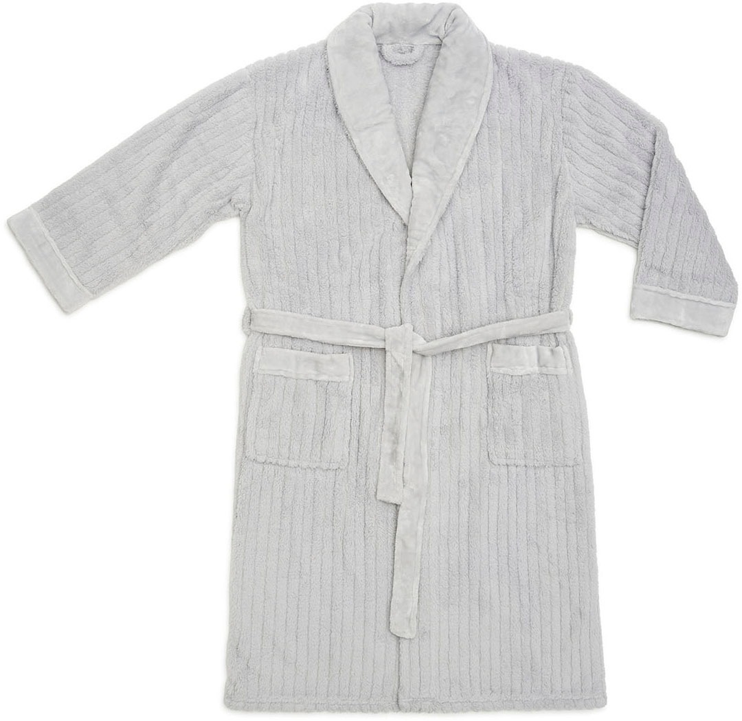 Gözze Unisex-Bademantel »Jennica« 1, 1 Stk. tlg., in Cordoptik, mit Schalkragen, aufgesetzten Taschen und Bindegürtel, Größe S Länge: 120 cm