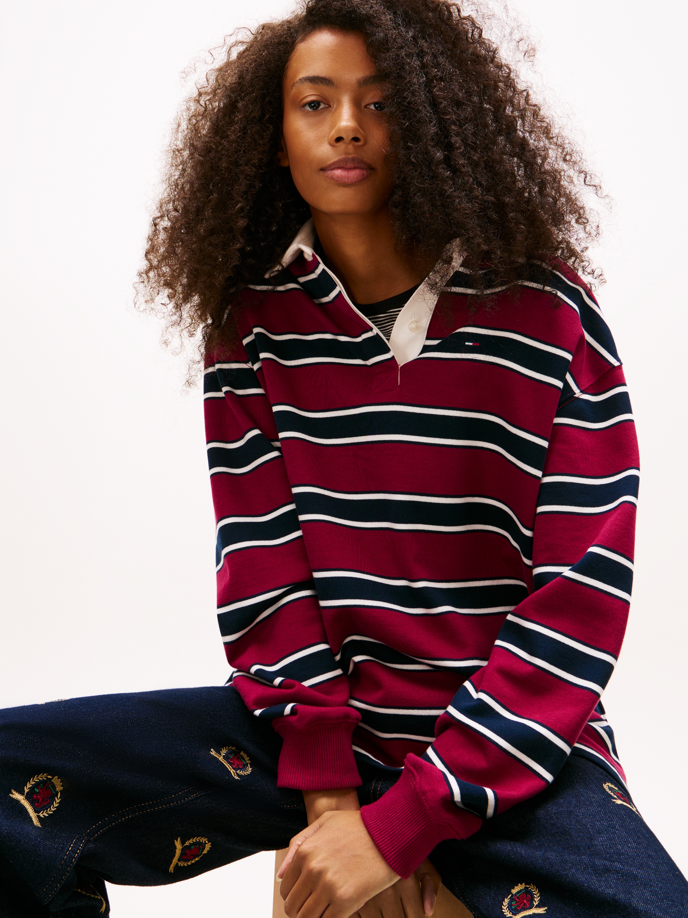 Tommy Jeans Sweatshirt »TJW RLX S-FLAG STRIPE RUGBY EXT«

