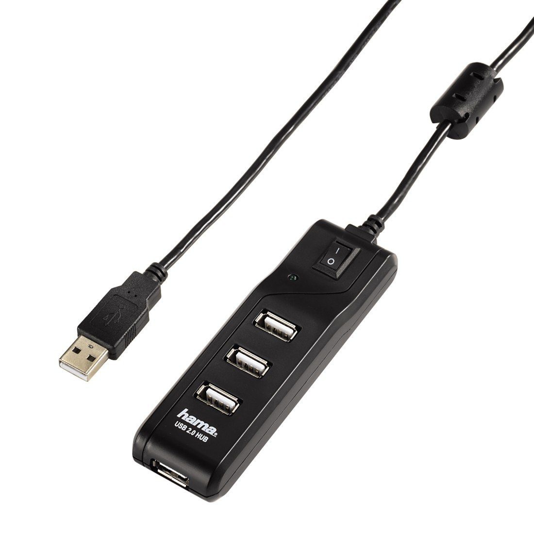 Hama USB-2.0-Hub 1:4 Ein-/Ausschalter, bus-powered, Schwa