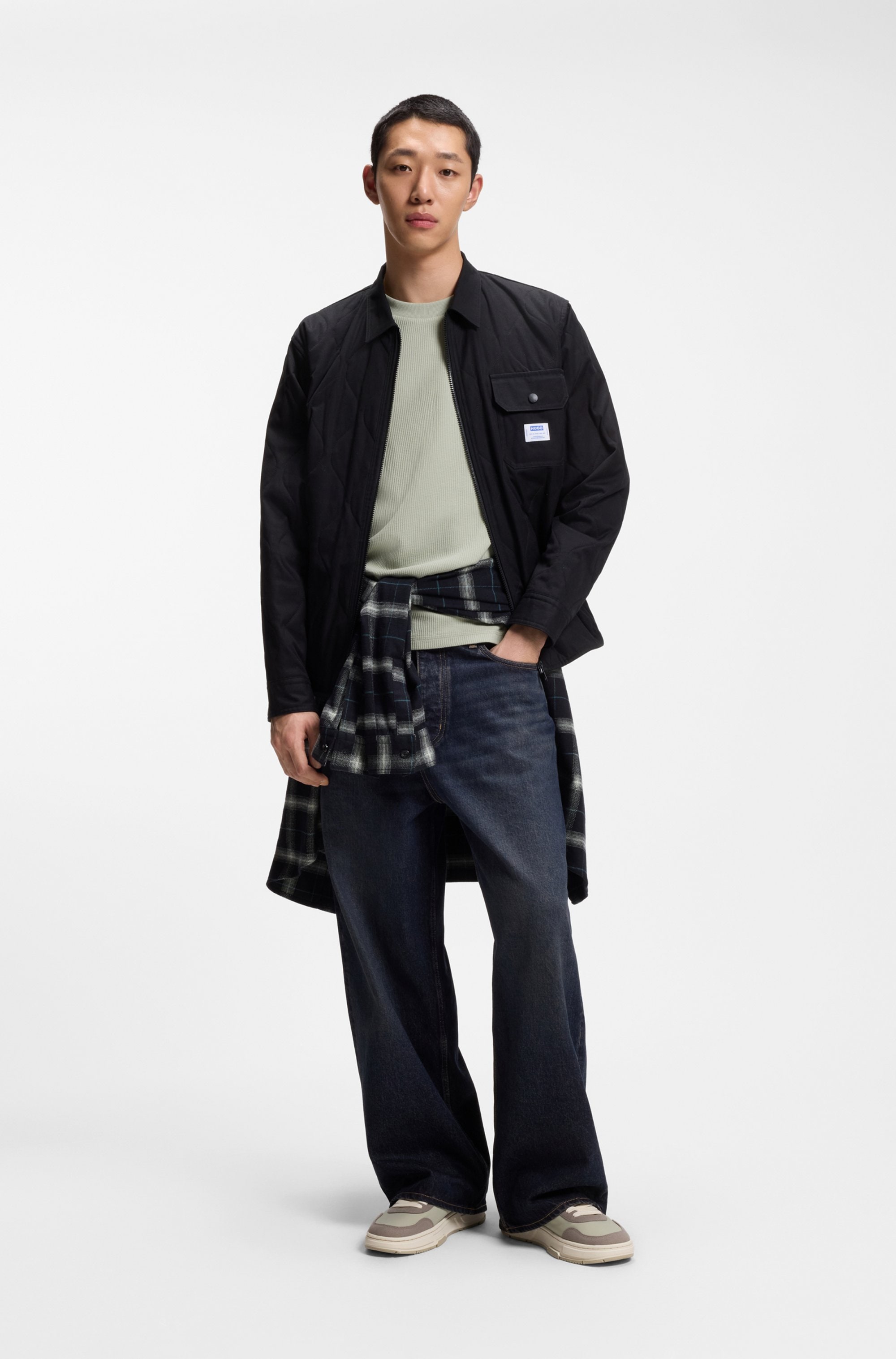 HUGO Blue T-Shirt »Nuwaffle« Rundhalsausschnitt, Regular Fit, dezentes Waffelmuster