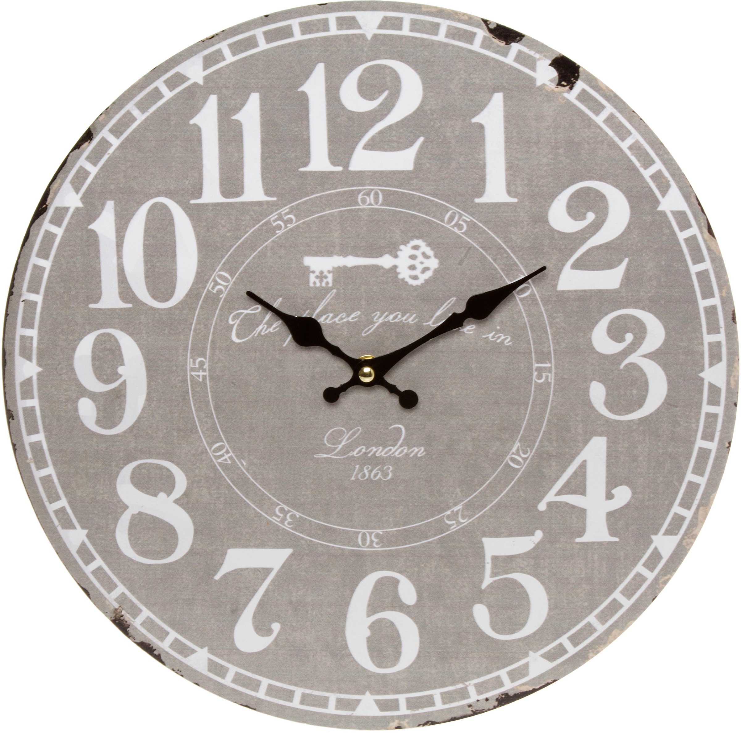 Myflair Möbel & Accessoires Wanduhr »London«, rund, Ø 33,8 cm, dekorativ in Küche & Wohnzimmer