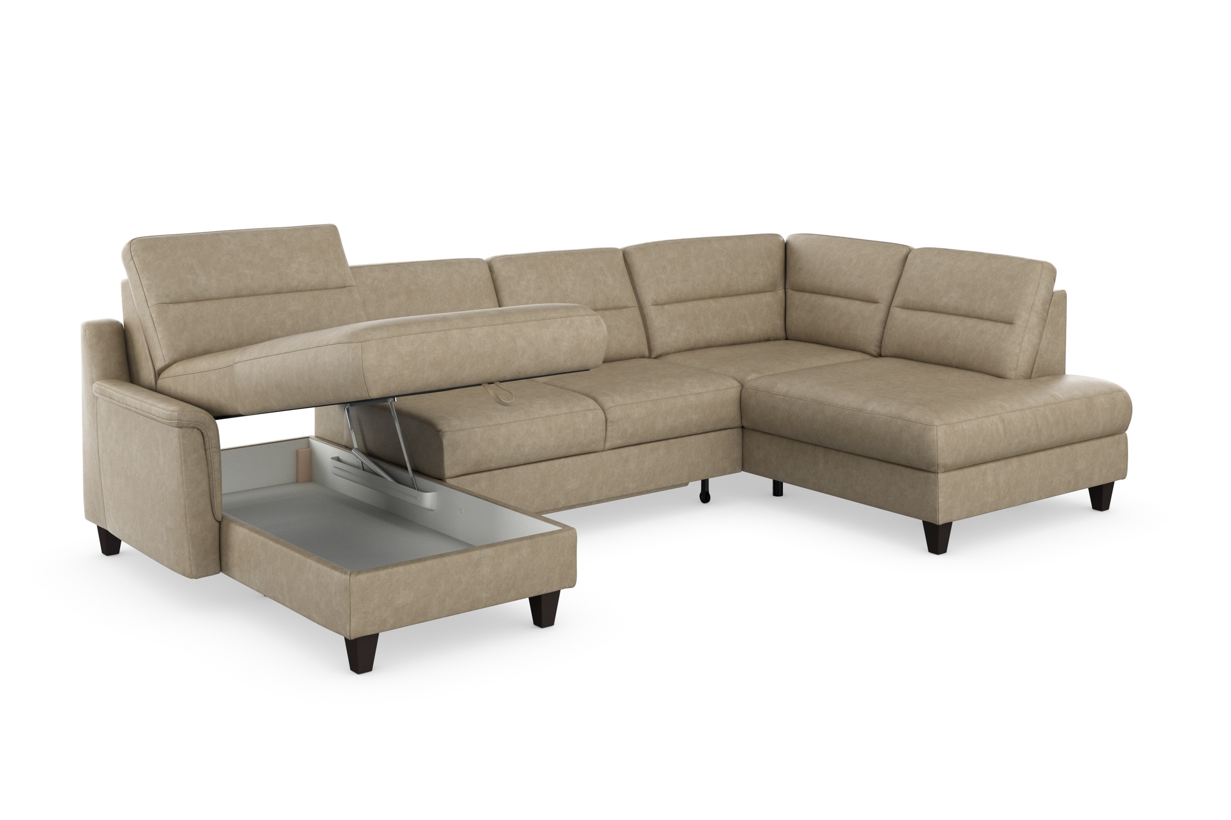 sit&more Wohnlandschaft »Farö U-Form«, inklusive Federkern, wahlweise mit Bettfunktion und Bettkasten